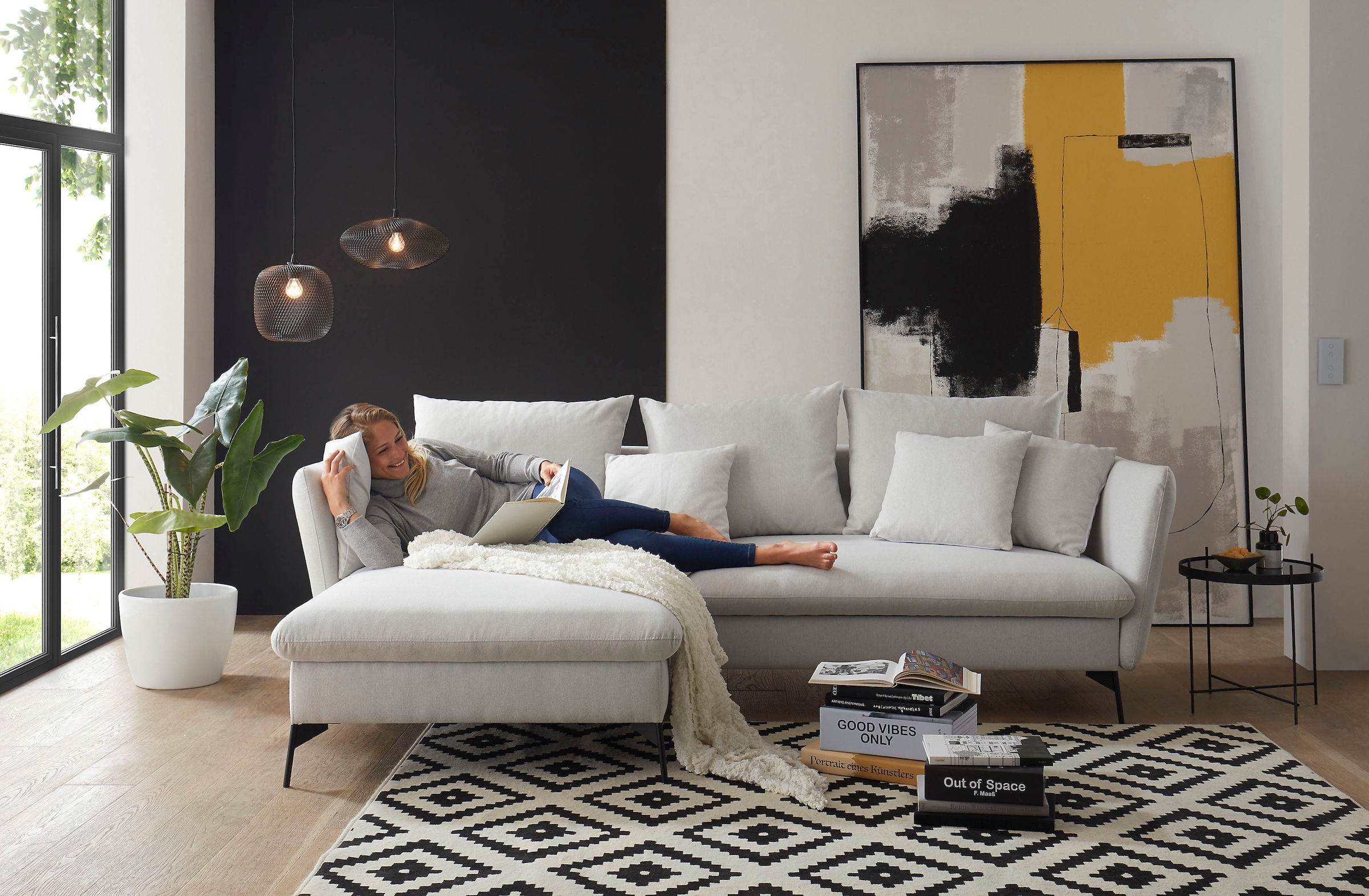 andas Ecksofa »LIVORNO,258 cm, L-Form,«, Schlaffunktion u. Bettkasten (139/ günstig online kaufen