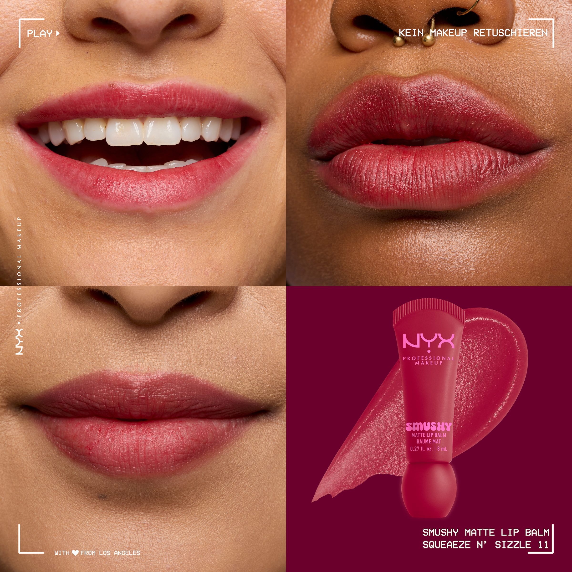 NYX PROFESSIONAL MAKEUP Lippenbalsam »SMUSHY MATTE LIP BALM« jeder der Farbtöne hat einen einzigartigen, süßen Duft