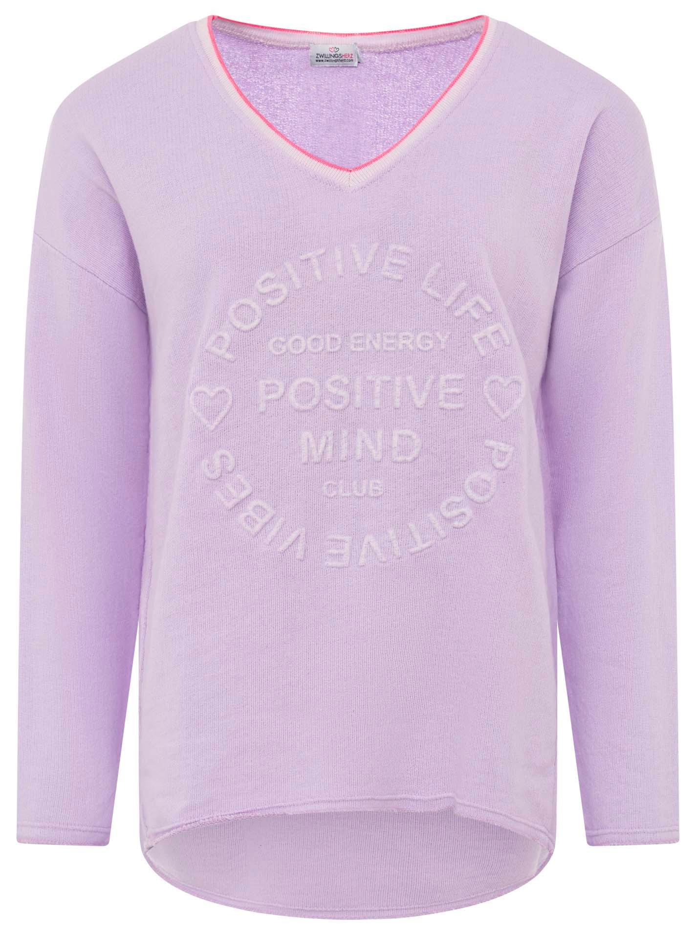 Zwillingsherz Sweatshirt »Positive Mind«, mit Kontrastnaht in Neonfarbe
