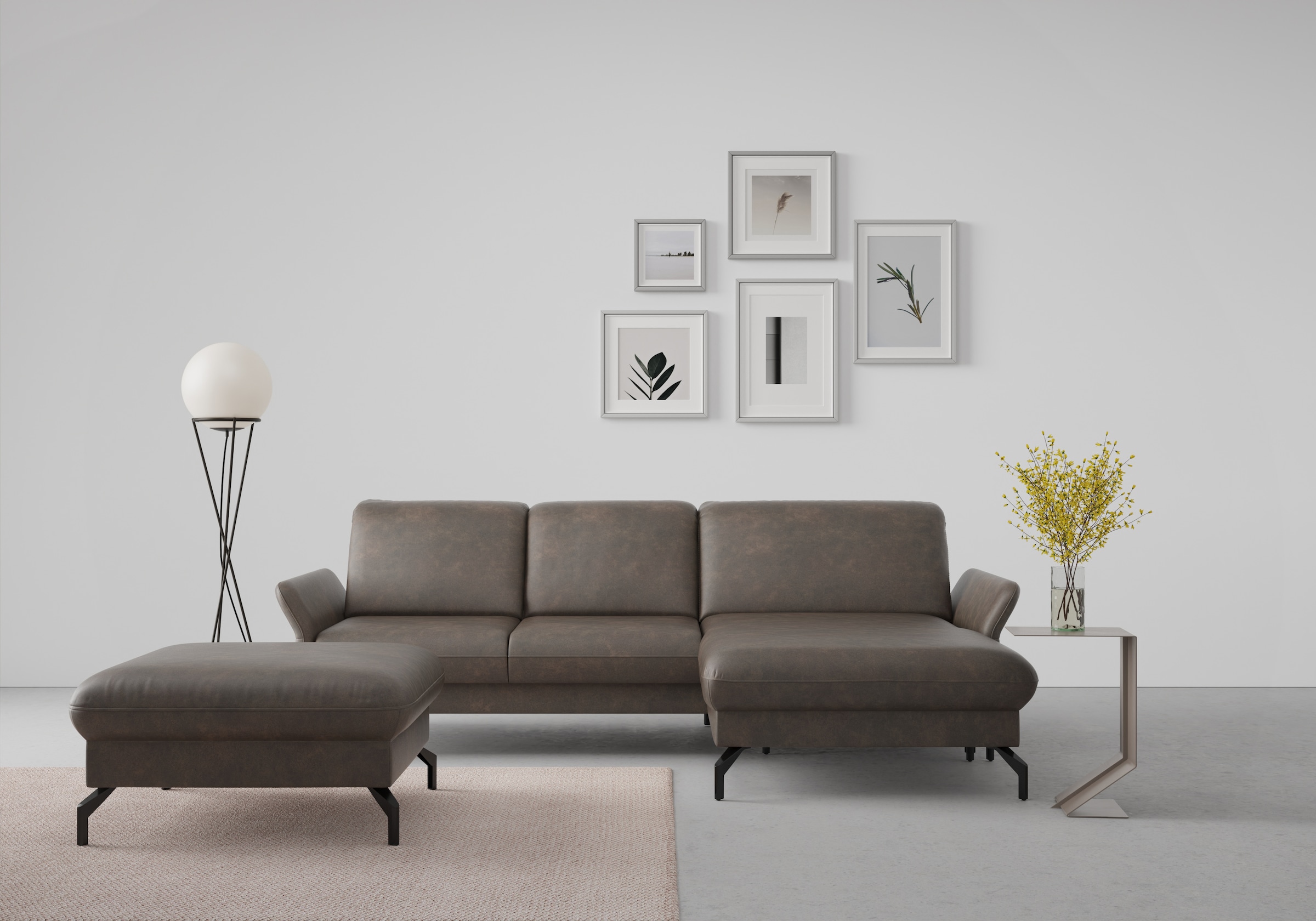 sit&more Ecksofa »Fashion L-Form«, wahlweise mit Kopfteilverstellung und Vorziehsitz, motorisch
