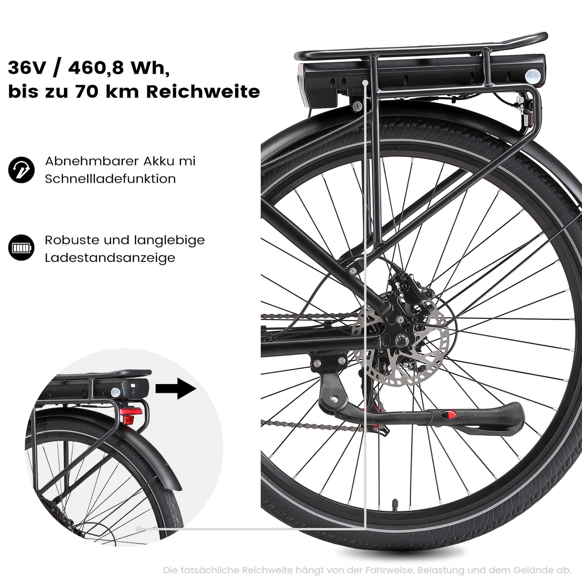 Maxtron »Maxtron Urban 8 City-E-Bike 28 Zoll« 7 Gang Shimano Kettenschaltung Mittelmotor 250 W (mit integr. Akku), Elektrofahrrad für Alltag und Einkauf
