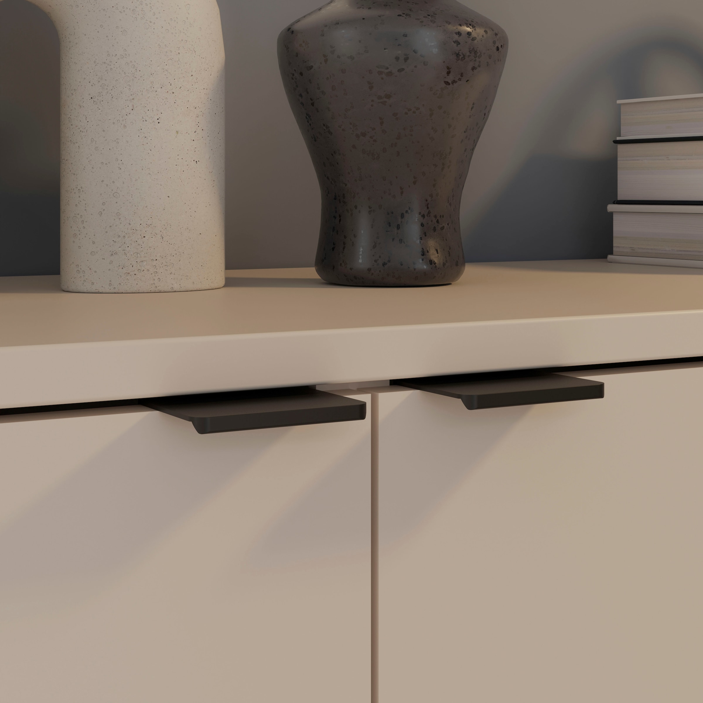 FORTE Kommode »Ganymede«, Kommode, Stauraum, Metallgriffe, 4 Dekore, Breite 80,1cm