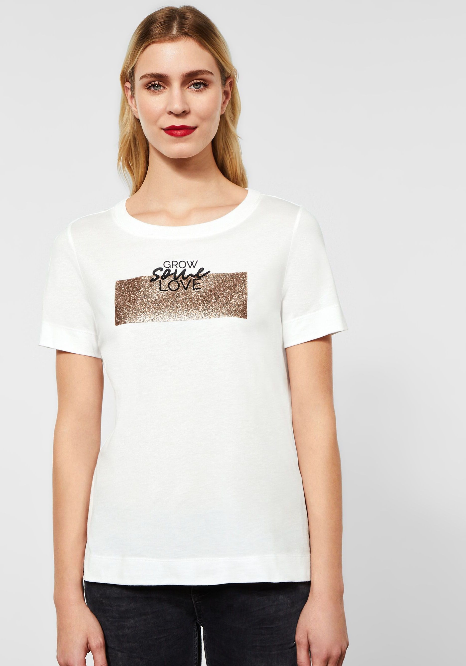 STREET ONE T-Shirt, mit Glitzerdruck online kaufen