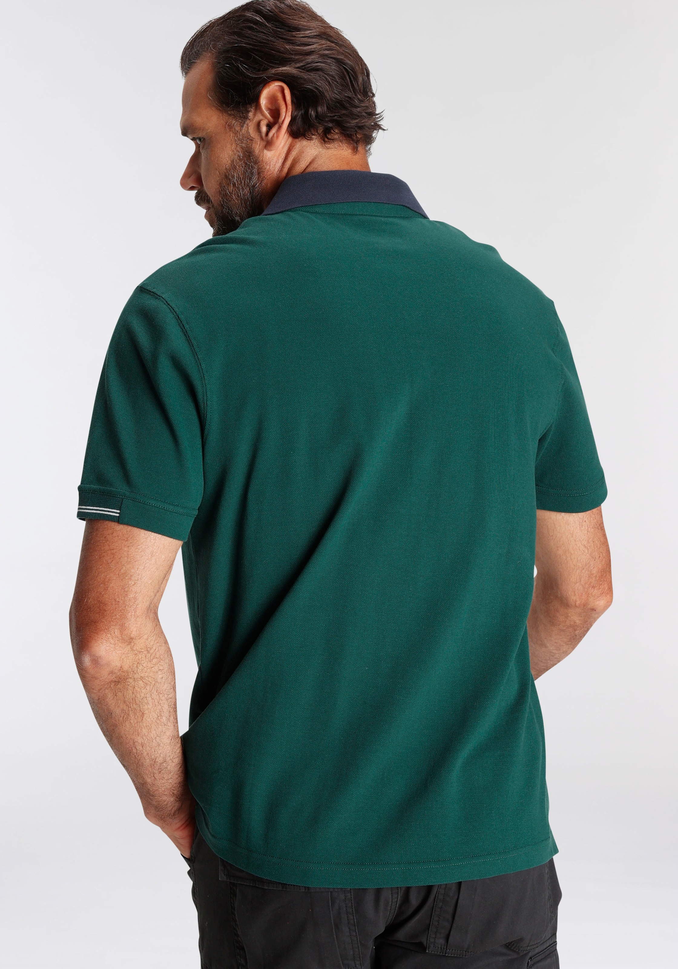 Man's World Poloshirt, Kurzarm, mit Print, Stickerei und Badge, Polokragen