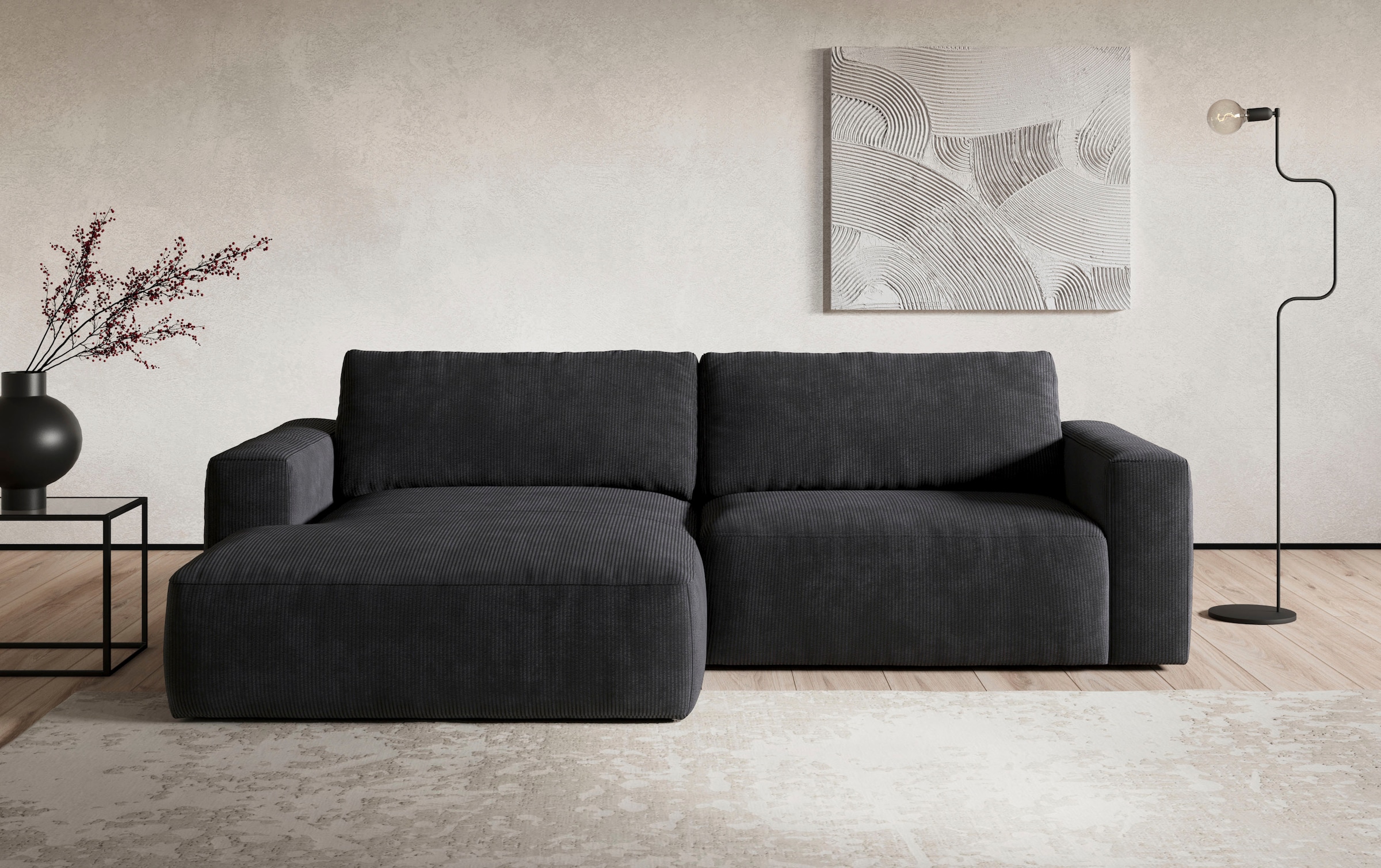 COTTA Ecksofa Lasso L-Form, XL-Sofa, mit breiter Recamiere im trendigen Cor günstig online kaufen