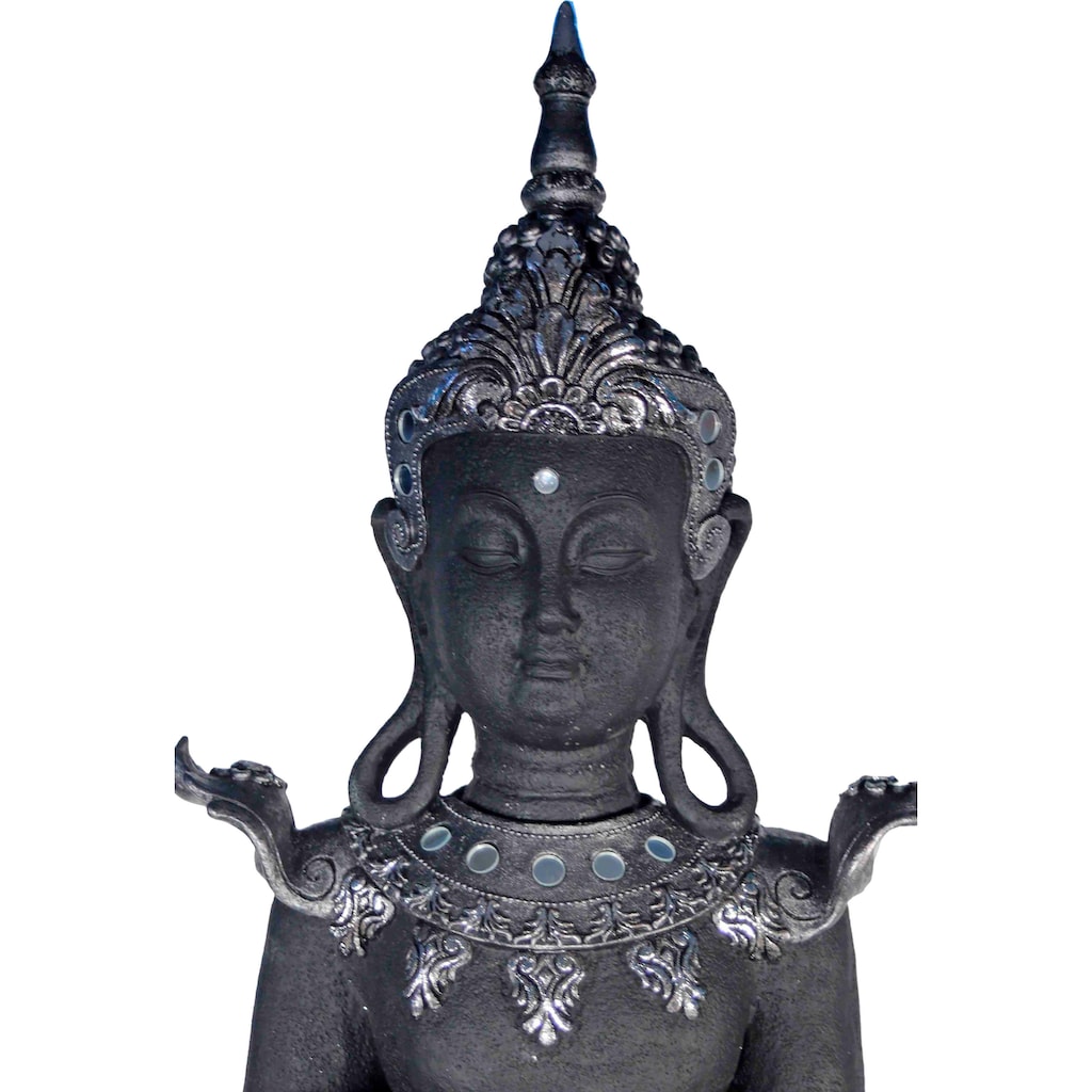 Casa Collection by Jänig Buddhafigur, stehend, schwarz-silber, Höhe 119 cm, Breite 44 cm
