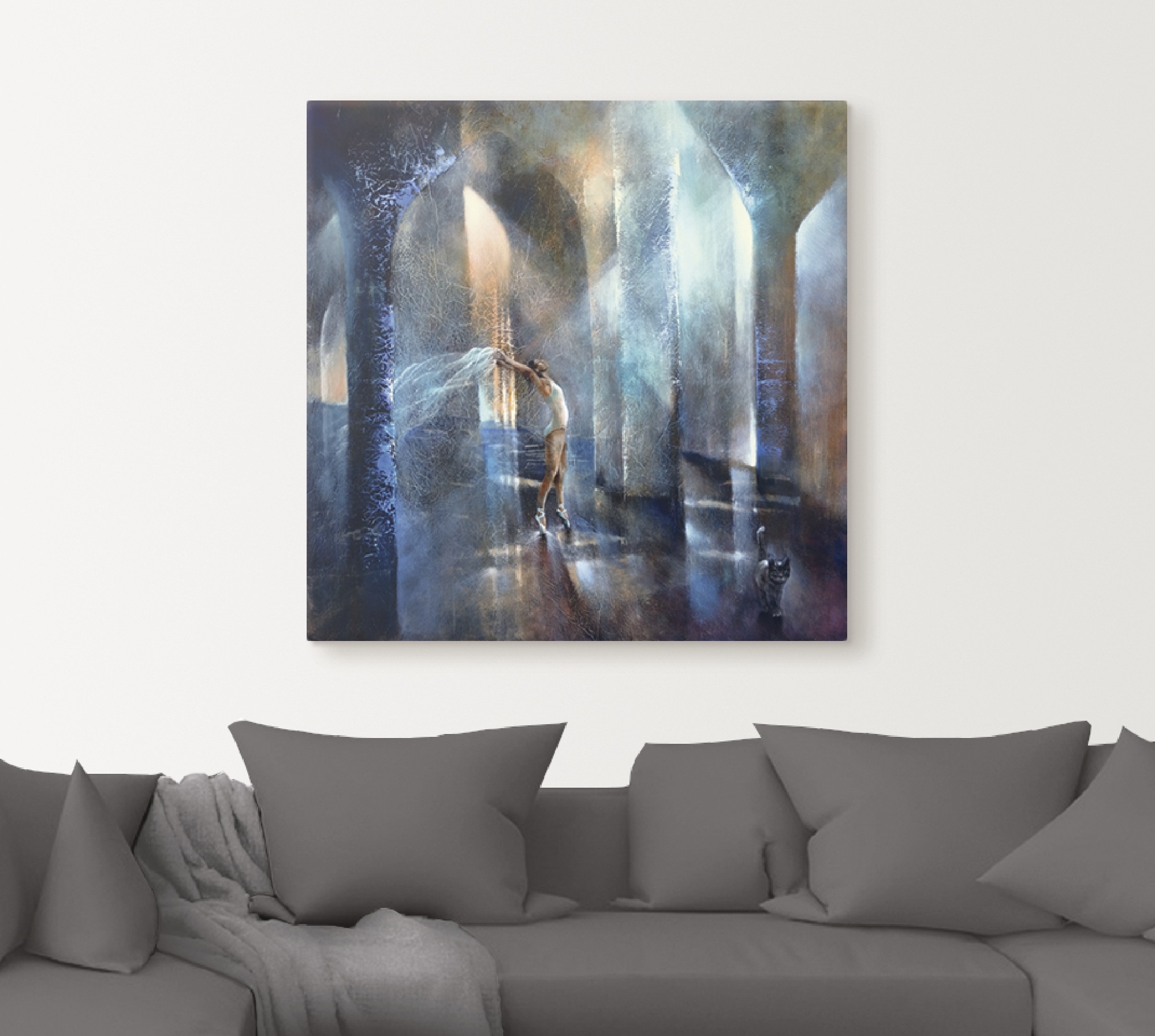 Artland Leinwandbild »Katze und Tänzerin« Katzen 1 Stk. tlg. auf Holzrahmen günstig online kaufen