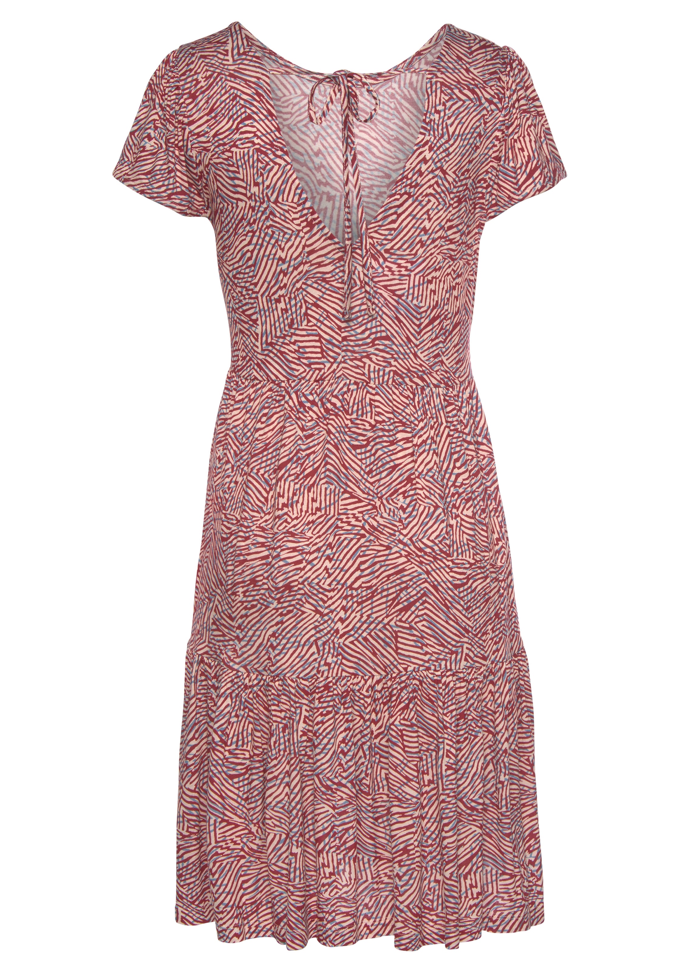 Vivance Jerseykleid, mit Rückenausschnitt, T-Shirtkleid in lockerer Passform, Sommerkleid