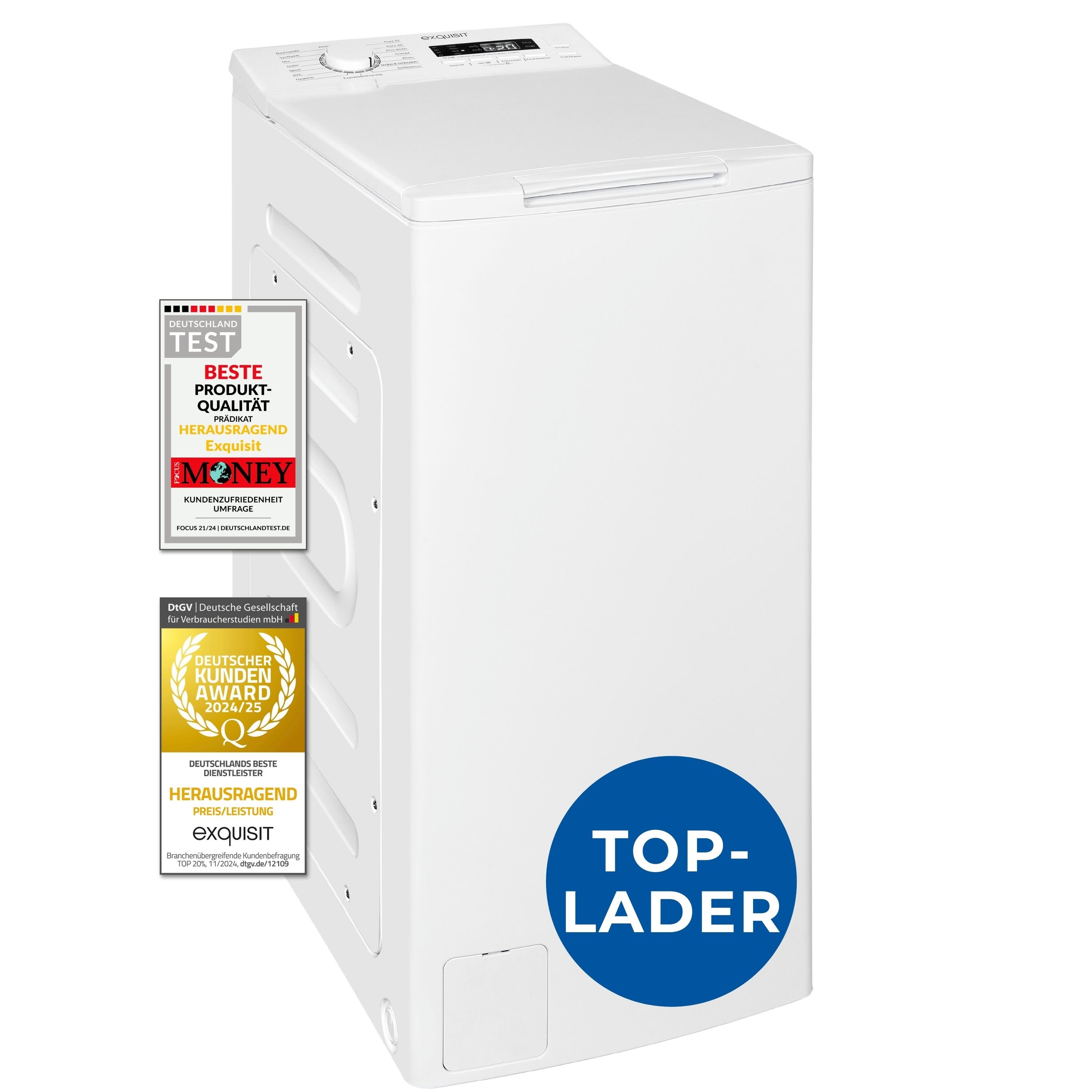 exquisit Waschmaschine Toplader »LTO1207-030Aweiss«, 7,5 kg, 1200 U/min, 7, günstig online kaufen