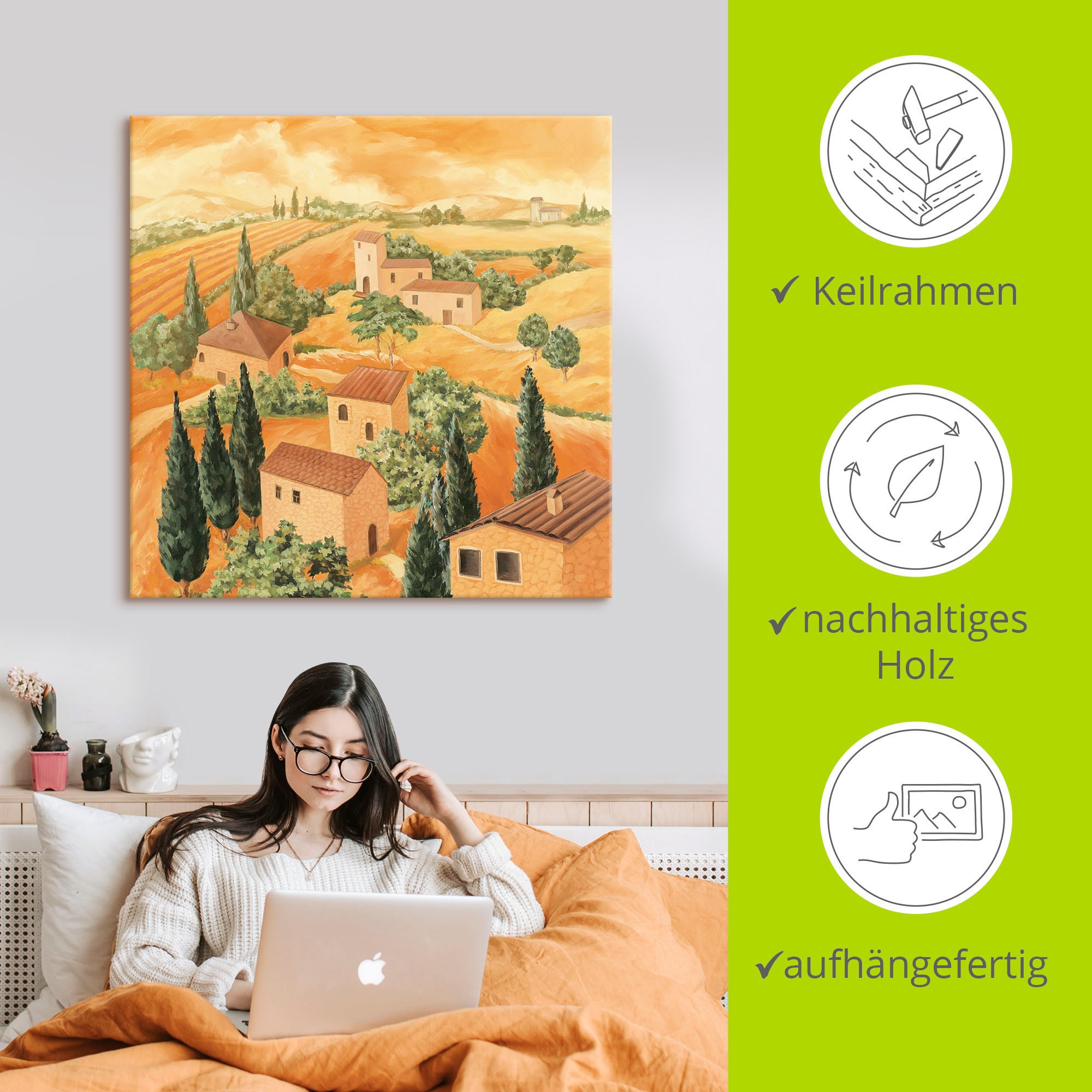 Artland Wandbild »Landschaft Italien«, Europa, (1 St.), als Alubild, Outdoorbild, Leinwandbild, Poster in verschied. Größen