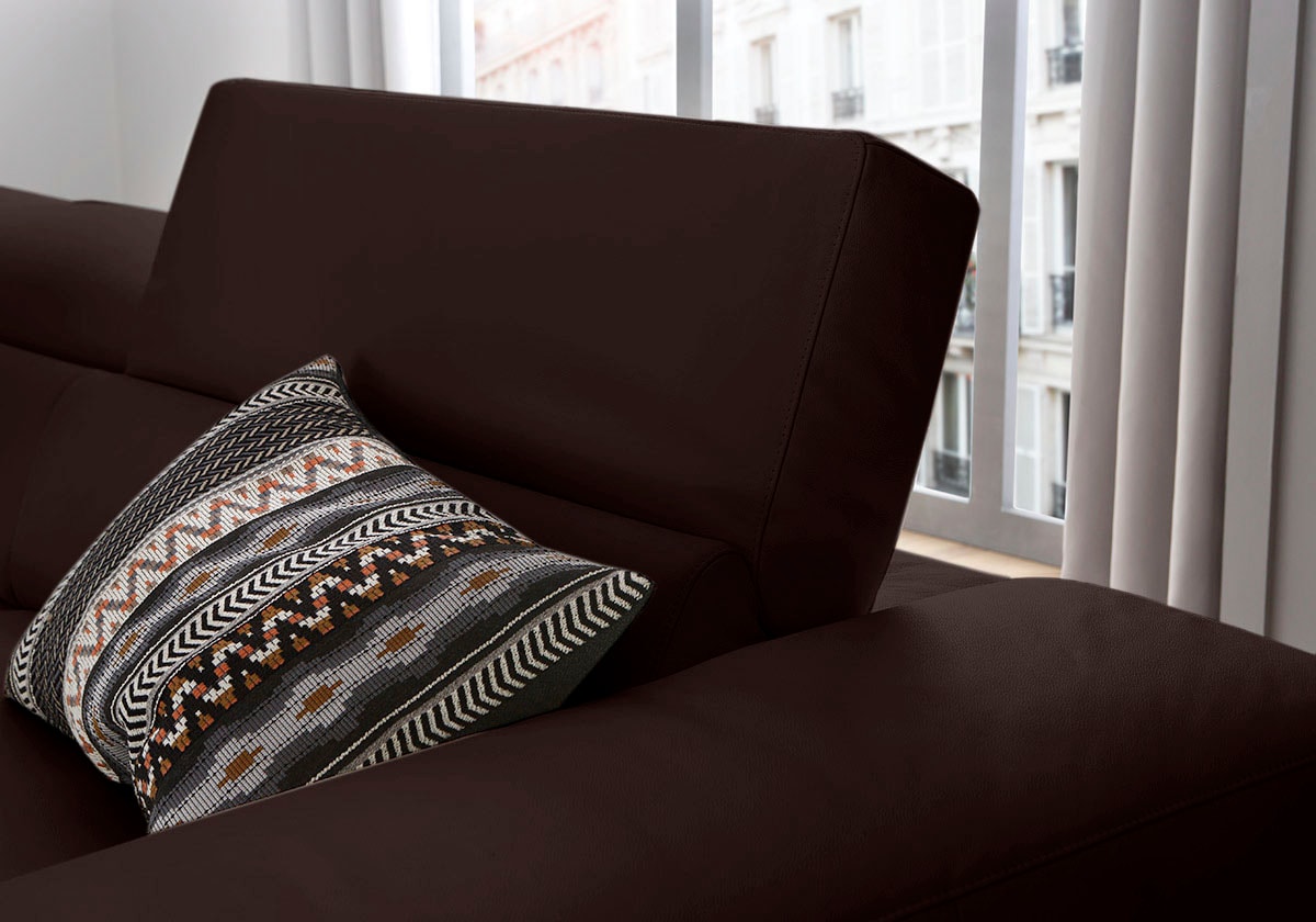 W.SCHILLIG Ecksofa »piedroo, Designsofa mit tollem Sitzkomfort, bequem und elegant, L-Form«, Kopfteilverstellung, wahlweise mit Sitztiefenverstellung, Breite 343cm