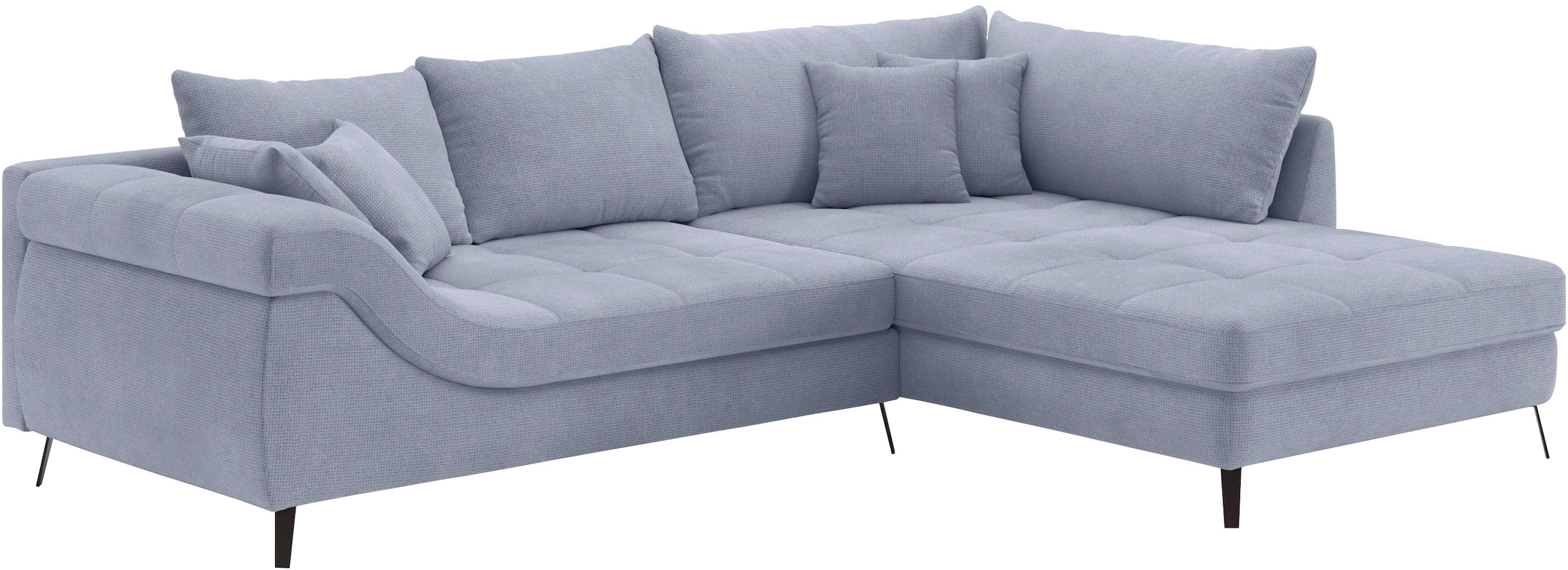 Mr. Couch Ecksofa »Portofino L-Form«, 4 Bezugsqualitäten, 13,5 cm hohe Meta günstig online kaufen