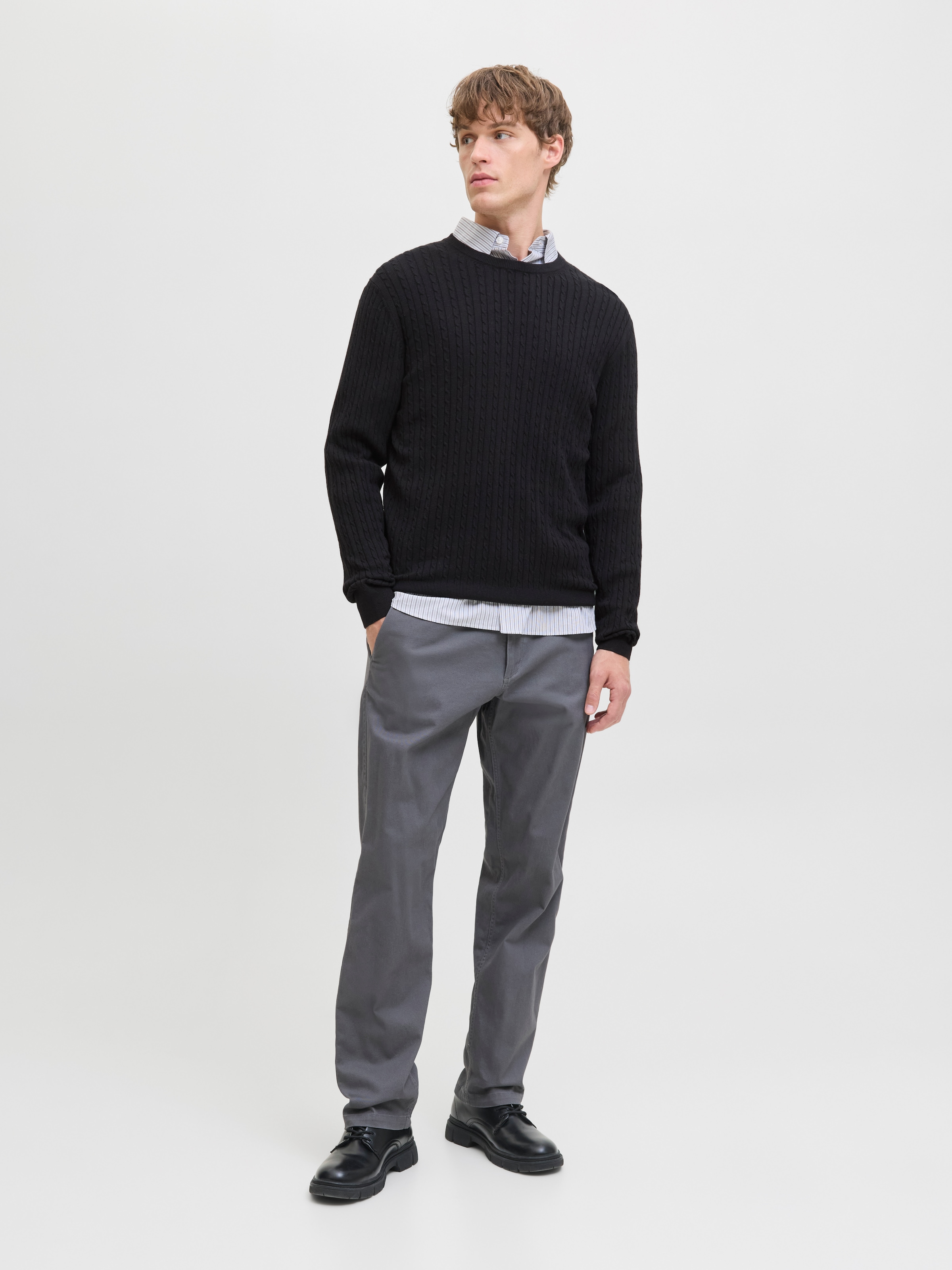 Jack & Jones Strickpullover »JJEEMIL KNIT CABLE CREW NECK NOOS«