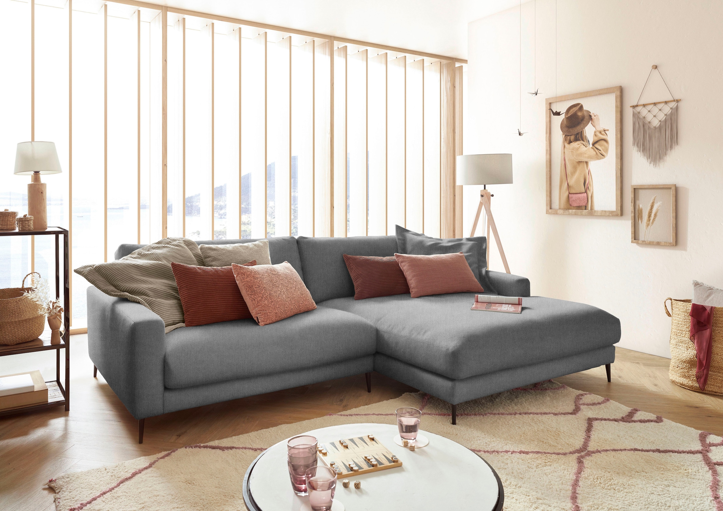 Home affaire Ecksofa »Downtown, B/T/H: 272/190/84 cm L-Form« weicher Sitzko günstig online kaufen