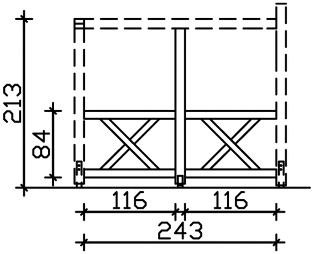 Skanholz Carport-Seitenwand »Andreaskreuz« freistehehend