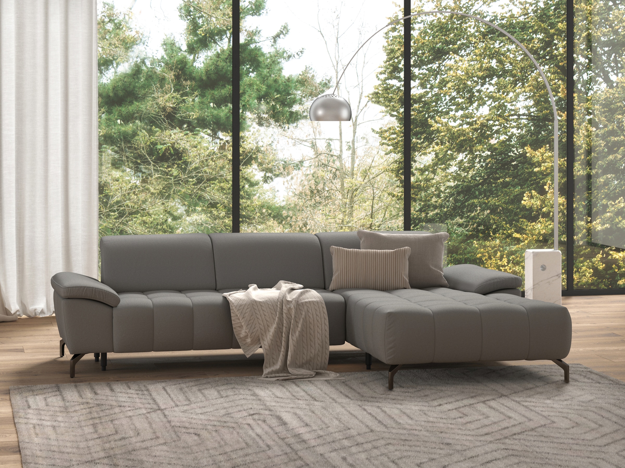 sit&more Ecksofa »Cool L-Form«, wahlweise mit Kopfteilverstellung und Vorzi günstig online kaufen