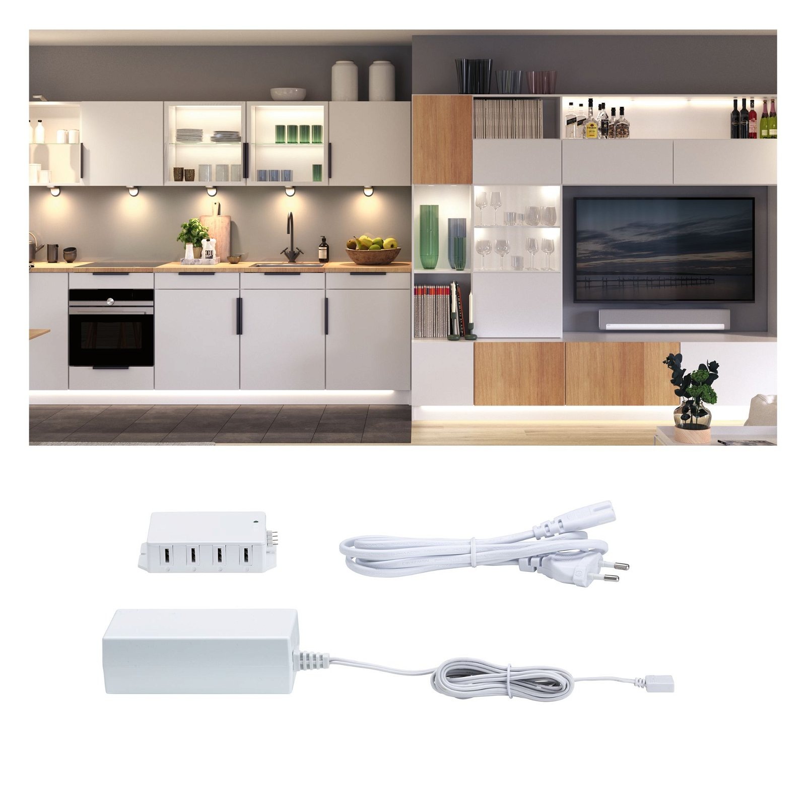 Paulmann Unterschrankleuchte »Clever Connect Trafo max.36W 12V DC incl 8fach Verteiler Weiß«
