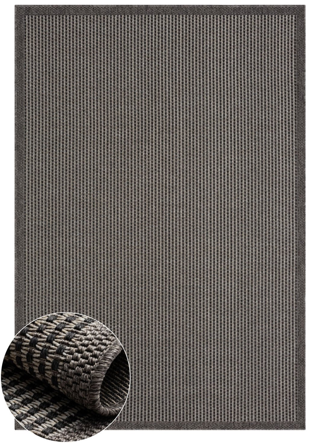 Myflair Möbel & Accessoires Teppich »Natura Lagerräumung«, rechteckig, 6 mm Höhe, Uni Farben, mit Bordüre, Outdoor geeignet, Balkon, Terrasse