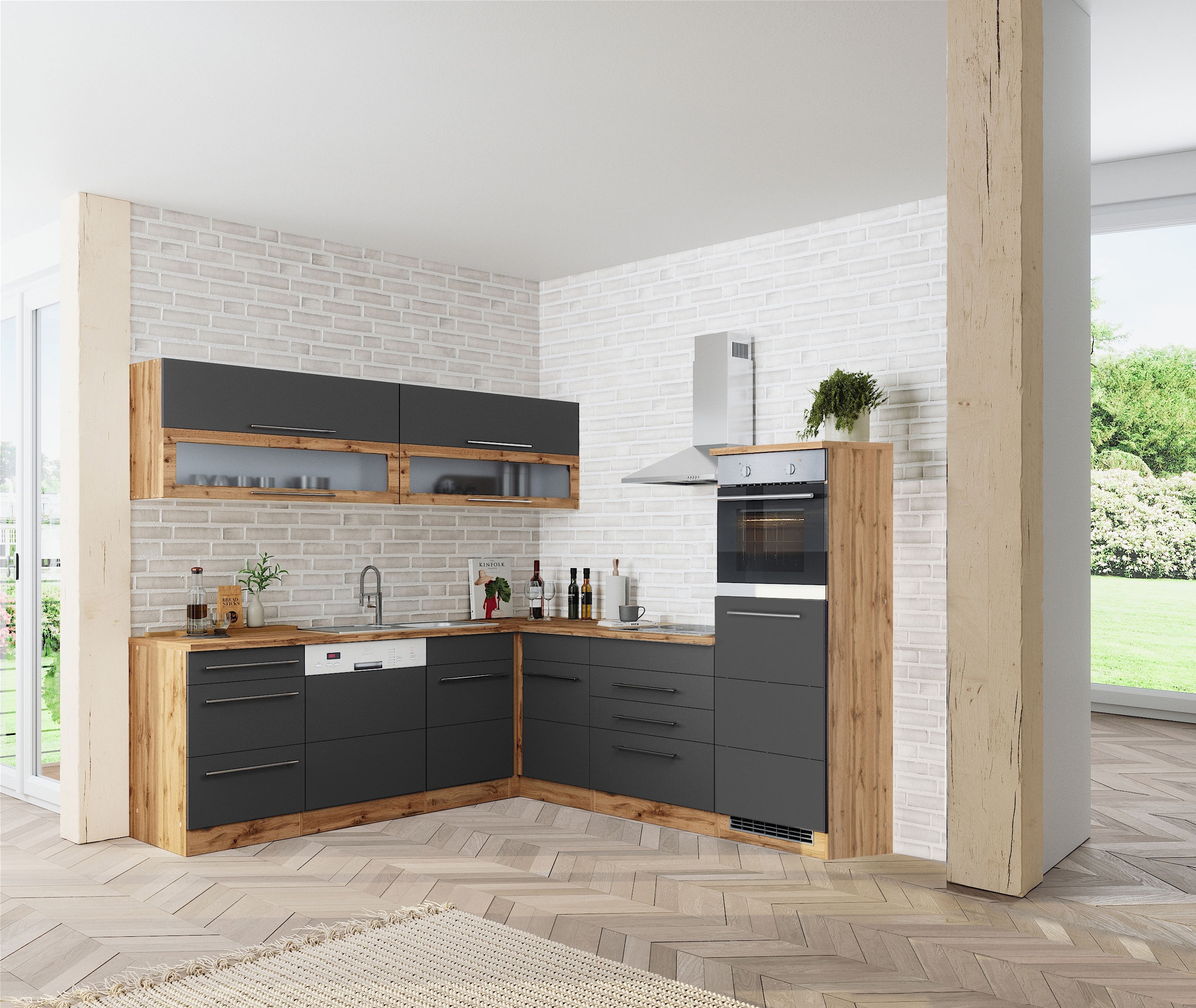 HELD MÖBEL Winkelküche »Wien«, Stellbreite 220 x 250 cm, wahlweise mit E-Ge günstig online kaufen