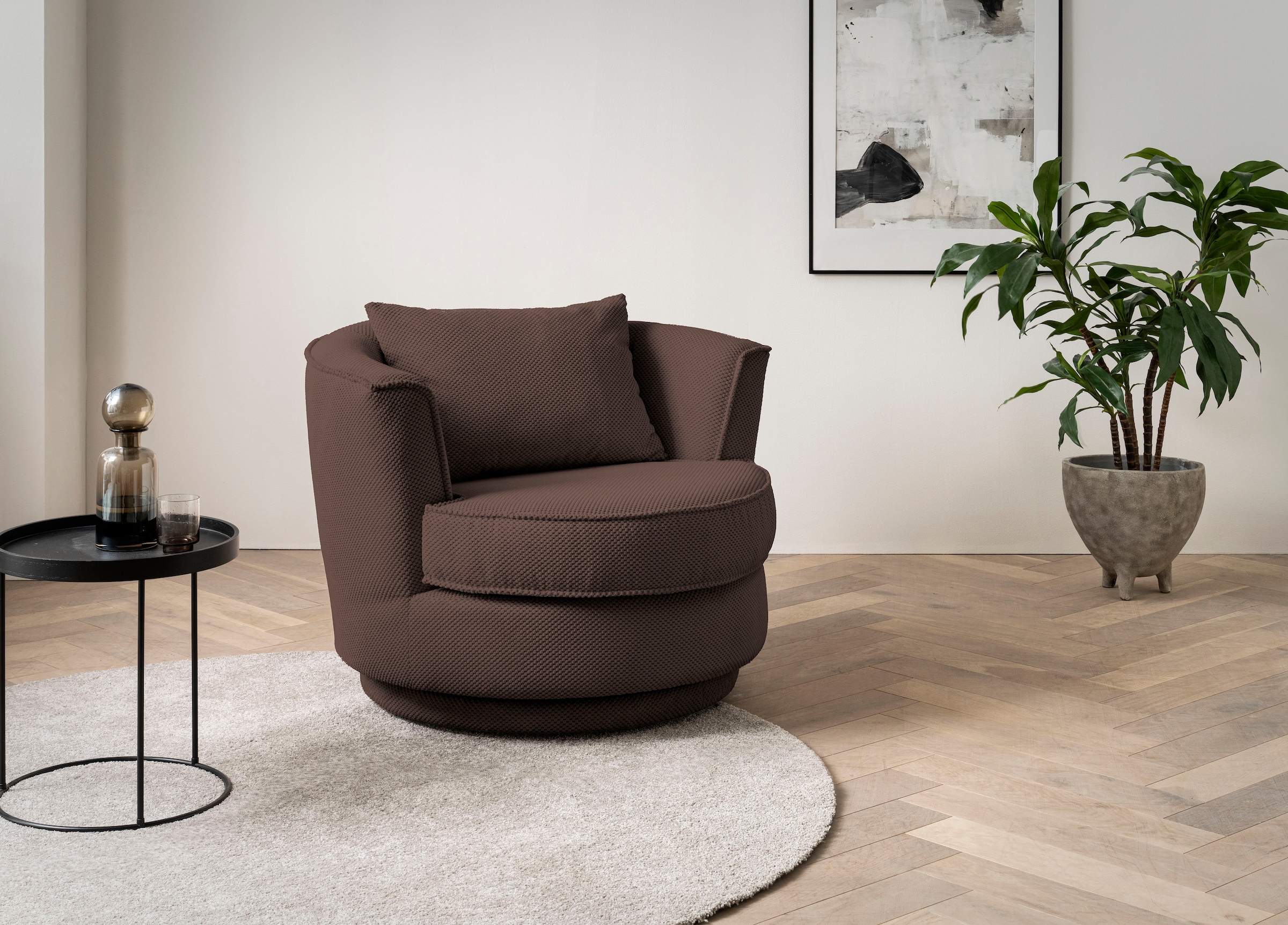 Home affaire Drehsessel »MAISIE, Lese-Sessel, Love Seat,« trendige Stoffe M günstig online kaufen