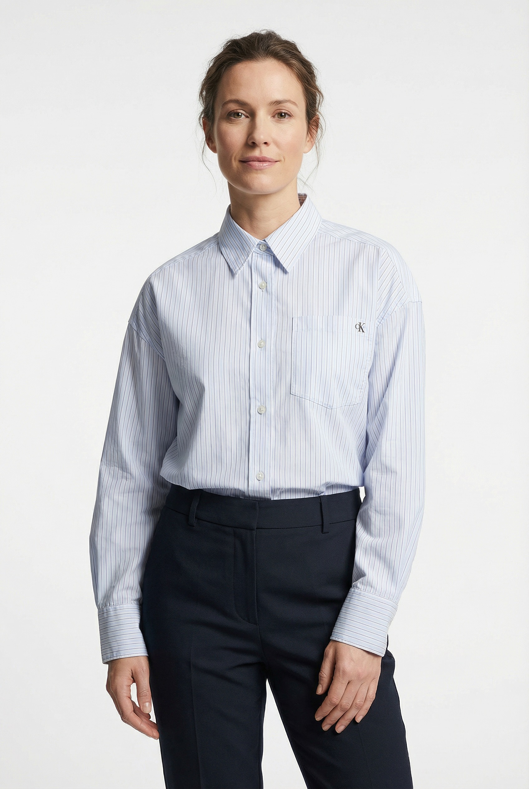 Calvin Klein Jeans Hemdbluse »COTTON POPLIN CROPPED« Regular fit mit normalem Hemdkragen