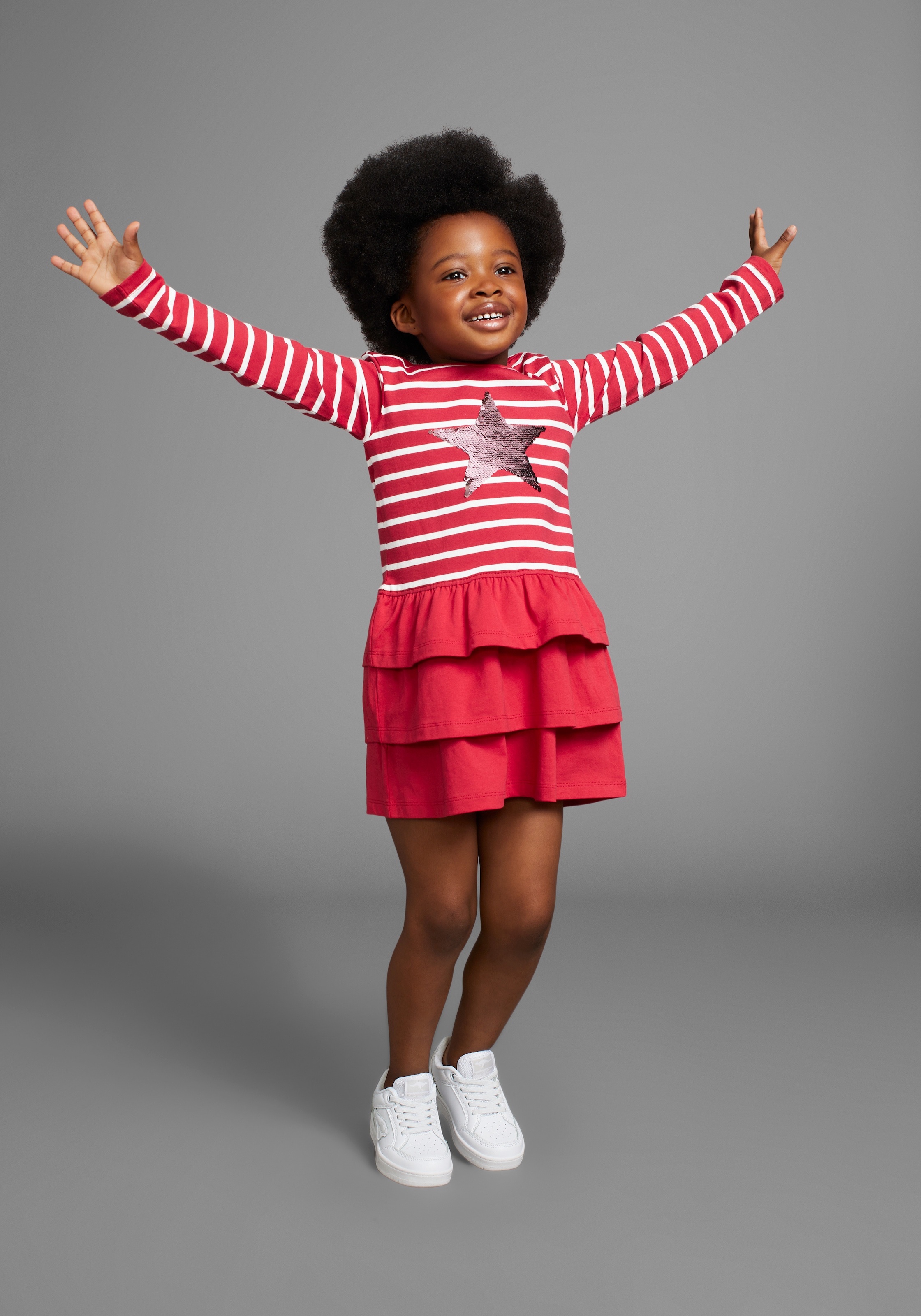 KIDSWORLD Jerseykleid »für kleine Mädchen«, mit Wendepailletten