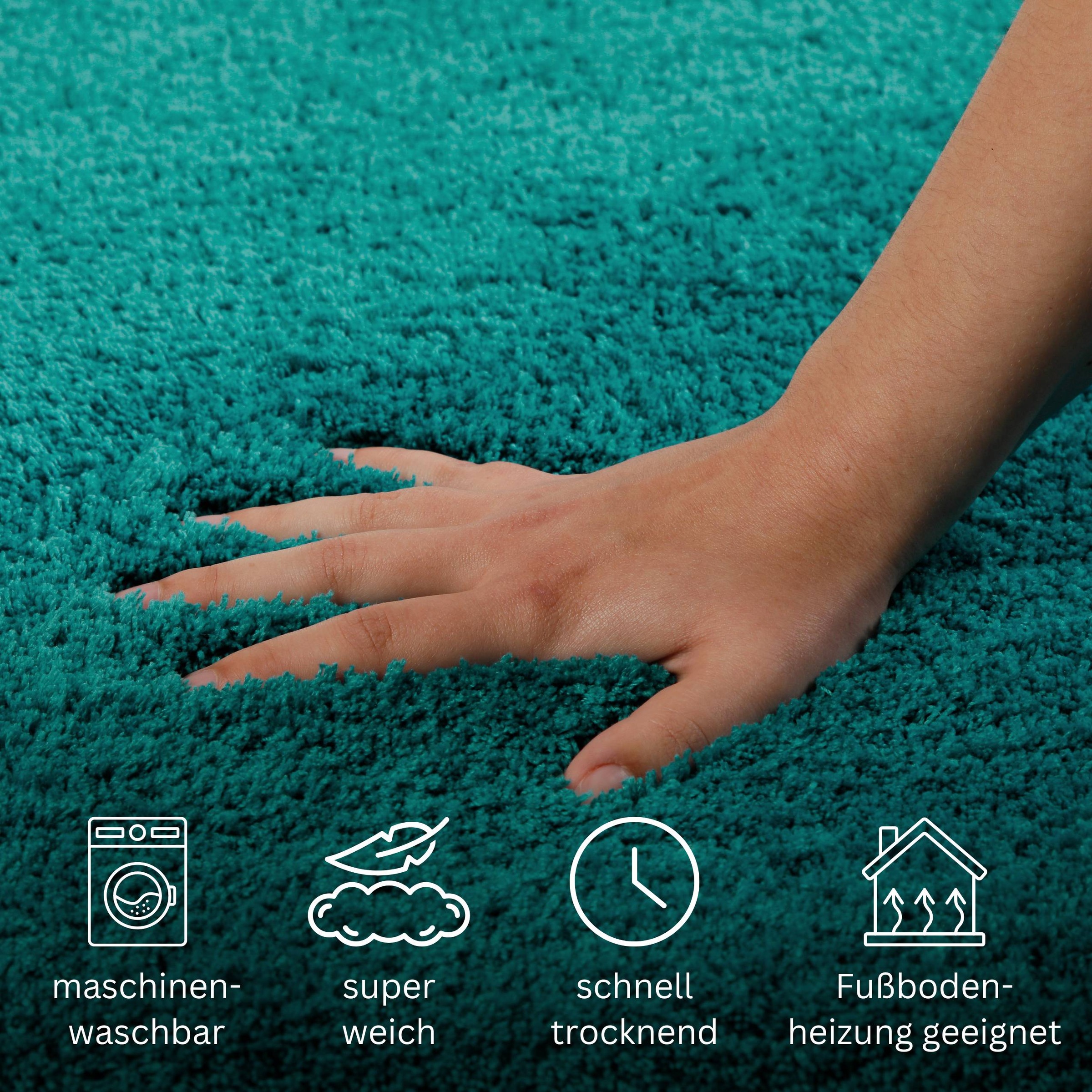 OTTO home Badematte »Kaarin«, rutschhemmend beschichtet, schnell trocknend, Badteppich, getuftet, flauschig, hochflor, große Farbauswahl