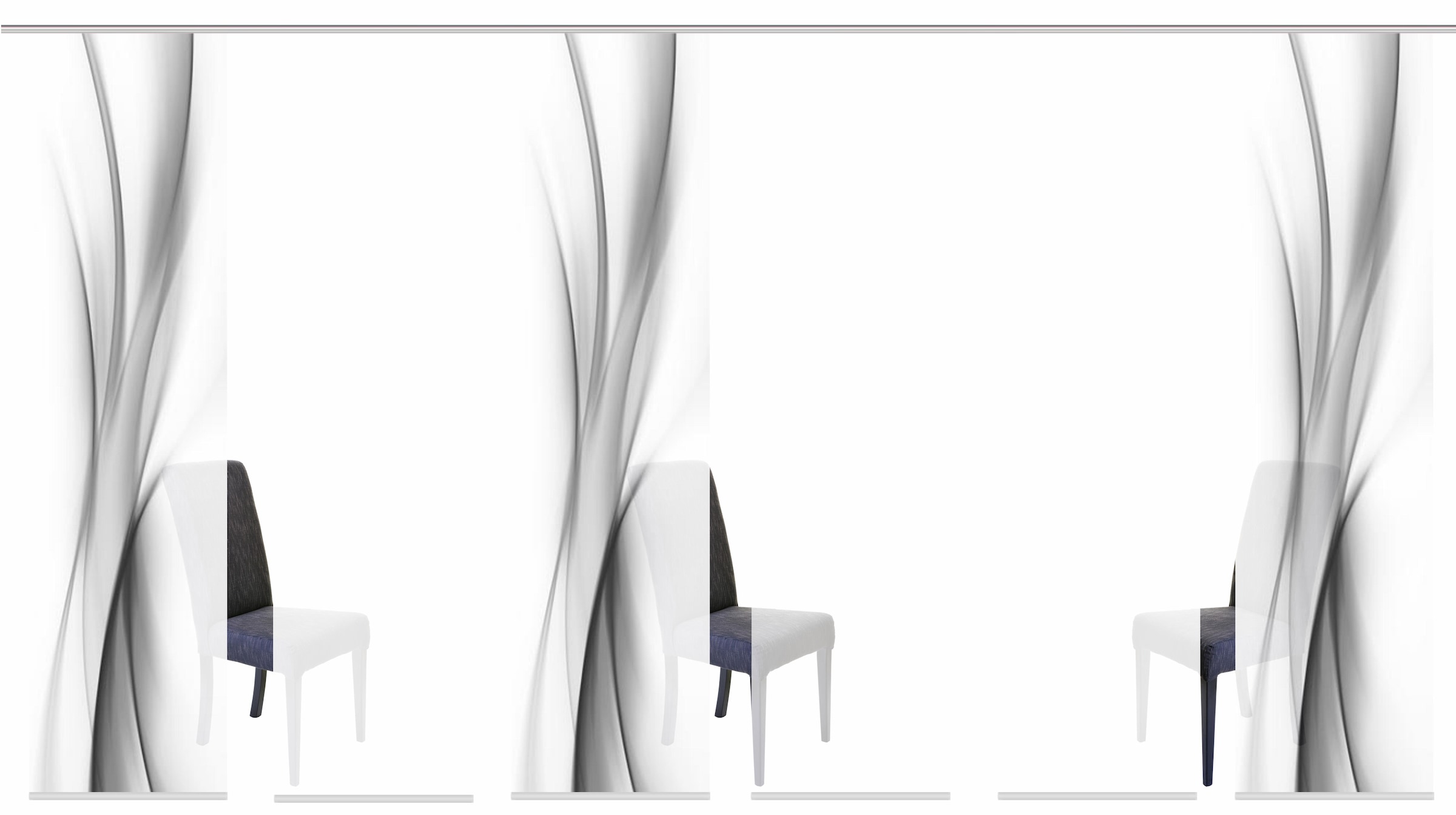 HOME WOHNIDEEN Schiebegardine »UFA« Klettband 6 Stk. tlg. HxB: 245x60, inkl günstig online kaufen