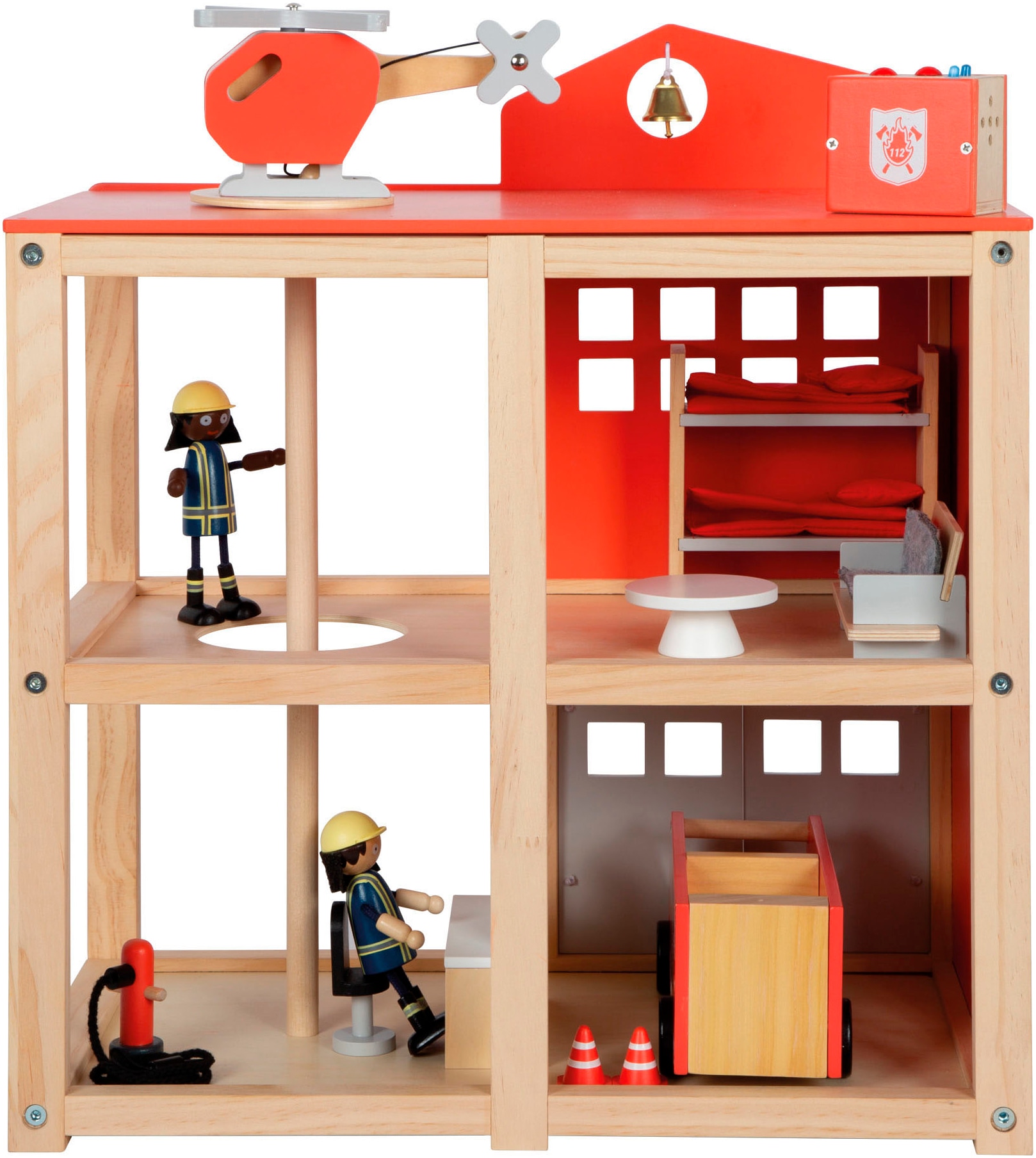 Small Foot Spielwelt »Große Feuerwache mit Zubehör« batteriebetriebenes Sound- & Lichtmodul für realistische Einsätze