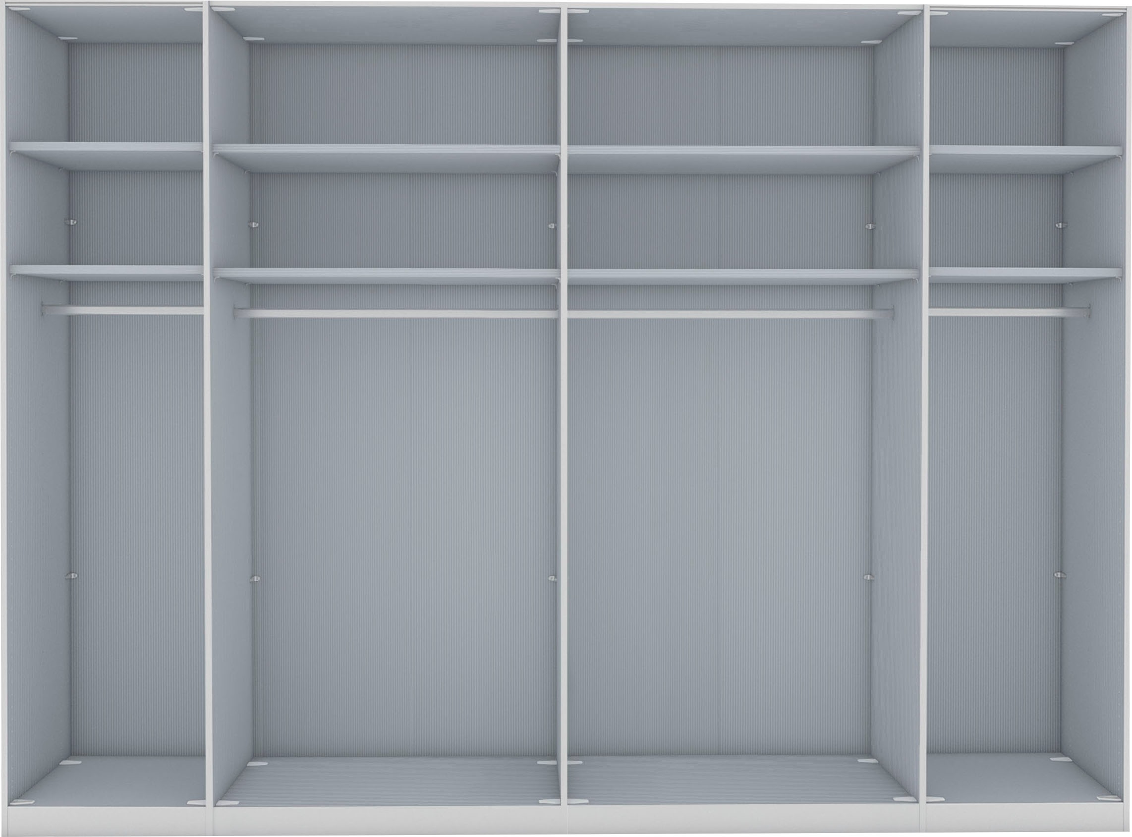 WIEMANN Falttürenschrank »Monaco, Kleiderschrank, Schrank, Wäscheschrank, mit edler Glasfront«, (2 Breiten, 2 Höhen 216/236 cm auswählbar, MADE IN GERMANY), inkl. gepämpften Schubkästen und Türen, mit Panoramaöffnung