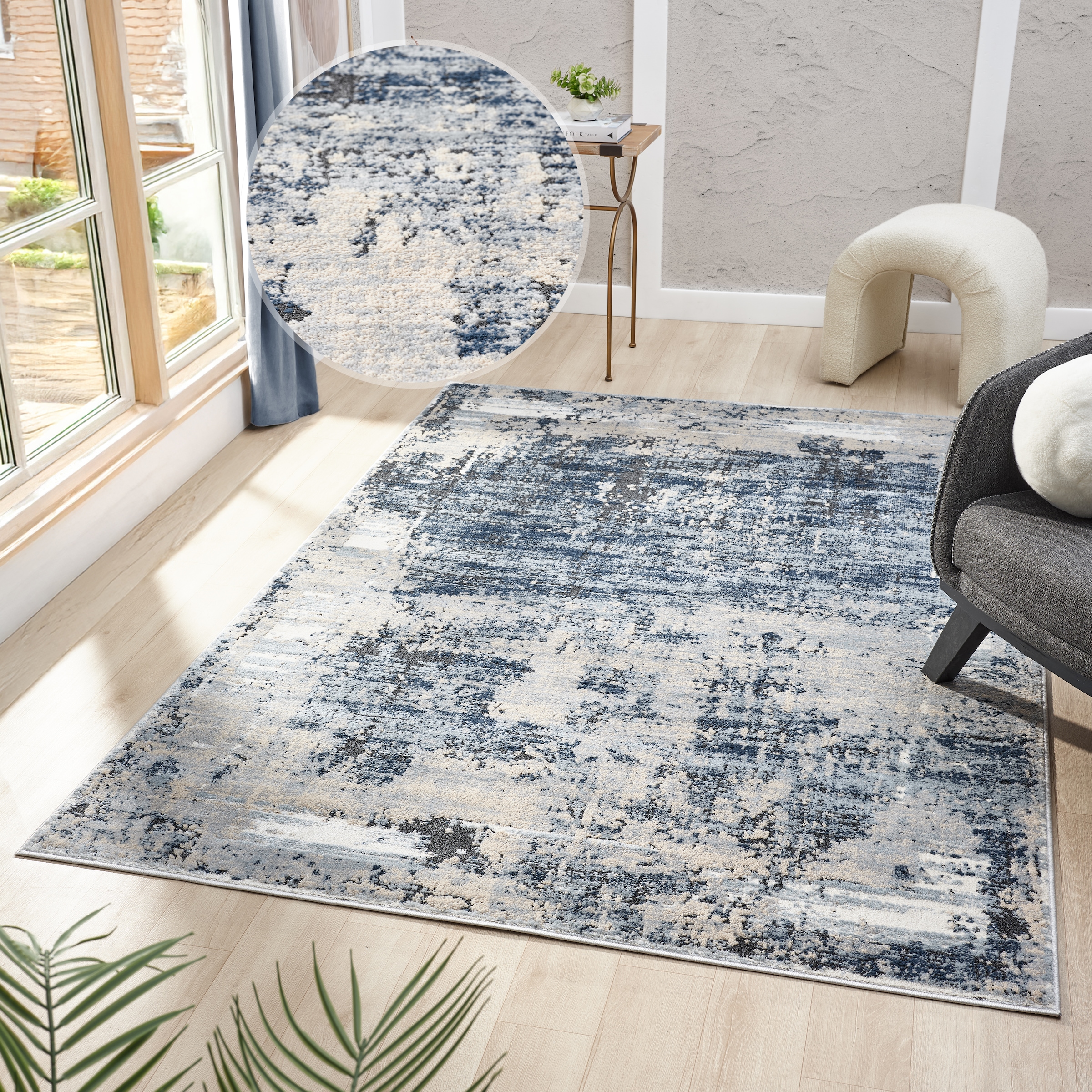 my home Teppich »Hamsa« rechteckig 9 mm Höhe dezenter Glanz, Schrumpf-Garn- günstig online kaufen