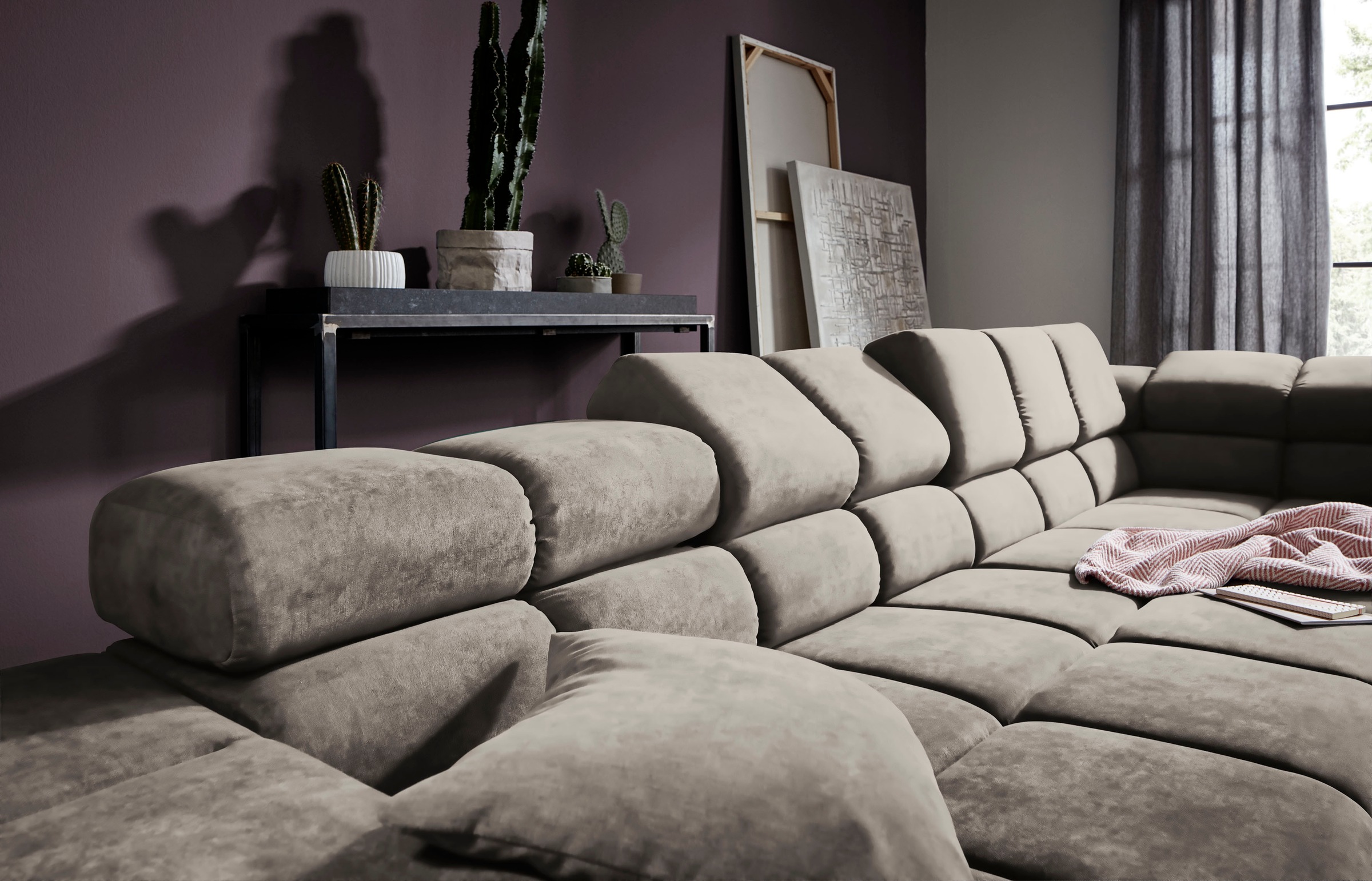 INOSIGN Ecksofa »Ancona incl. Kopfteilverstellung, OTTOs Choice, Breite 319cm, L-Form«, wahlweise motorische Sitztiefenverstellung, auch in Cord + Easy Care