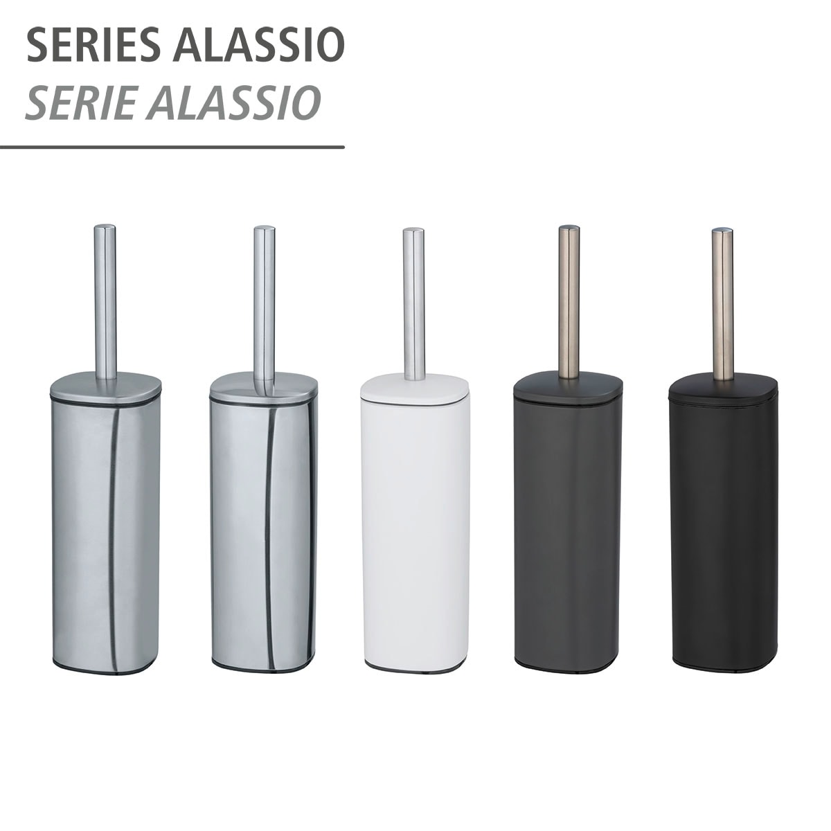 WENKO WC-Garnitur »Alassio« aus Edelstahl aus mattem Edelstahl