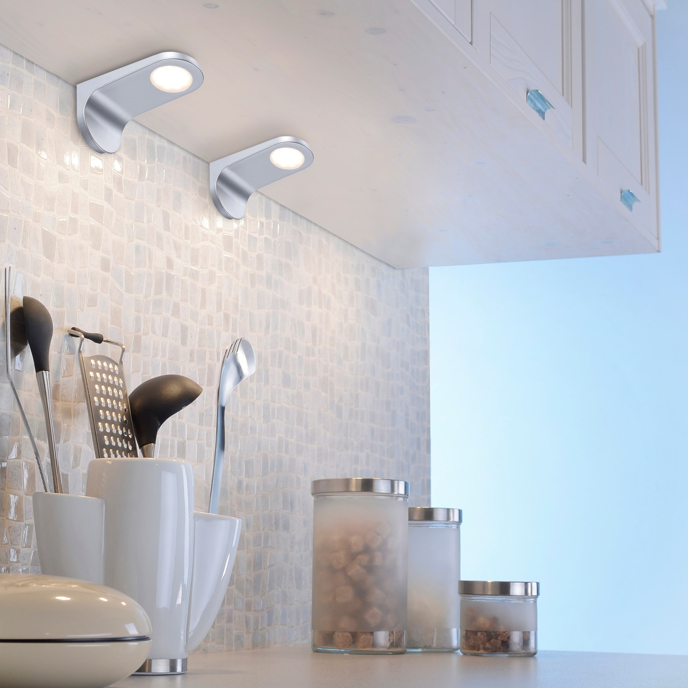 Paul Neuhaus Unterschrankleuchte »AMON«, 2 flammig, Leuchtmittel LED-Board | LED fest integriert, LED Unterbauleuchte, Küchenlampe, dimmbar über Touchdimmer