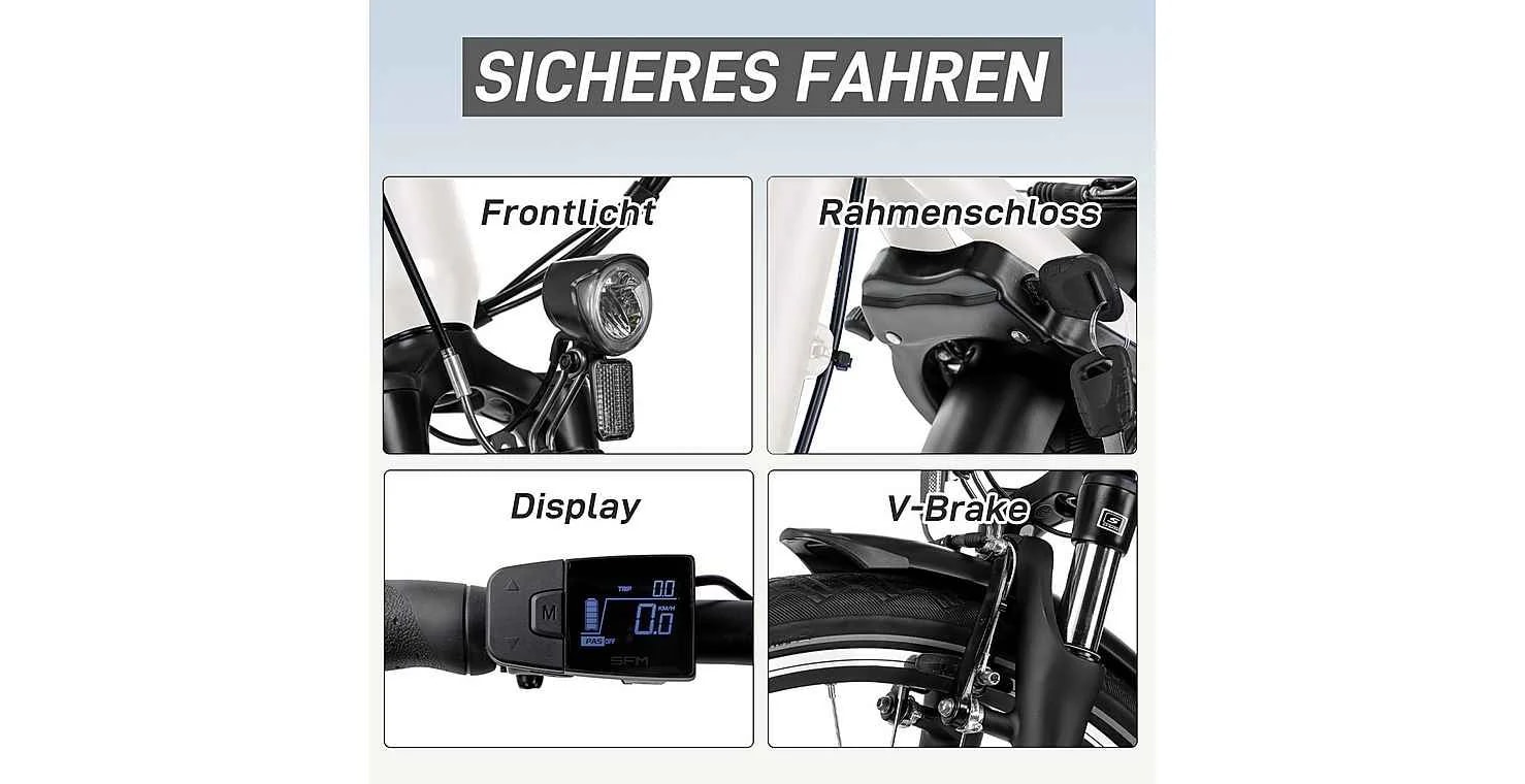 SAXONETTE »SAXONETTE E-Bike Cityrad Optimum Plus« 7 Gang Nabenschaltung Mittelmotor 250 W Packung,  (mit integr. Akku), Elektrofahrrad für Alltag und Einkauf