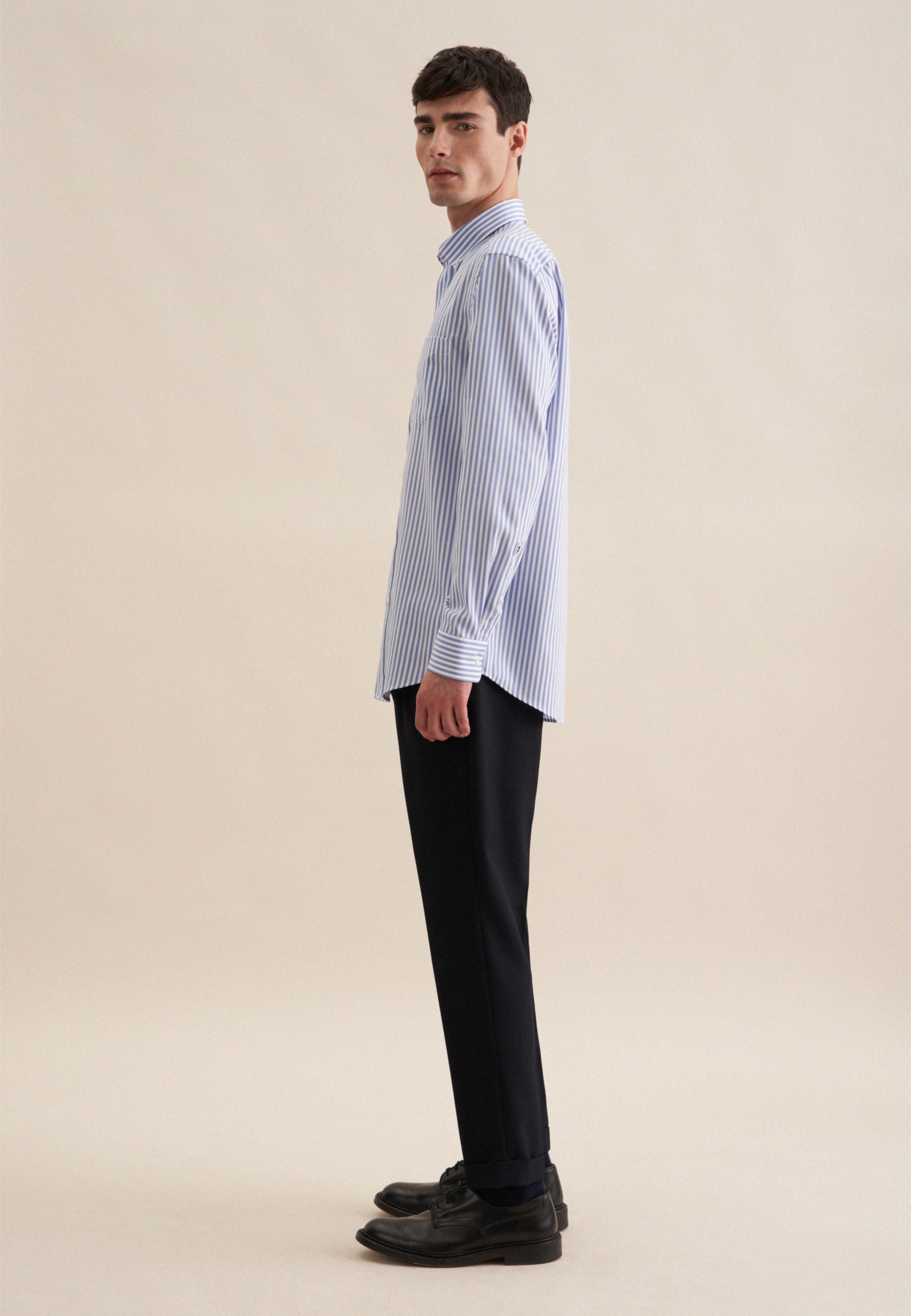 seidensticker Businesshemd »Regular«, Regular Langarm Button-Down-Kragen Streifen