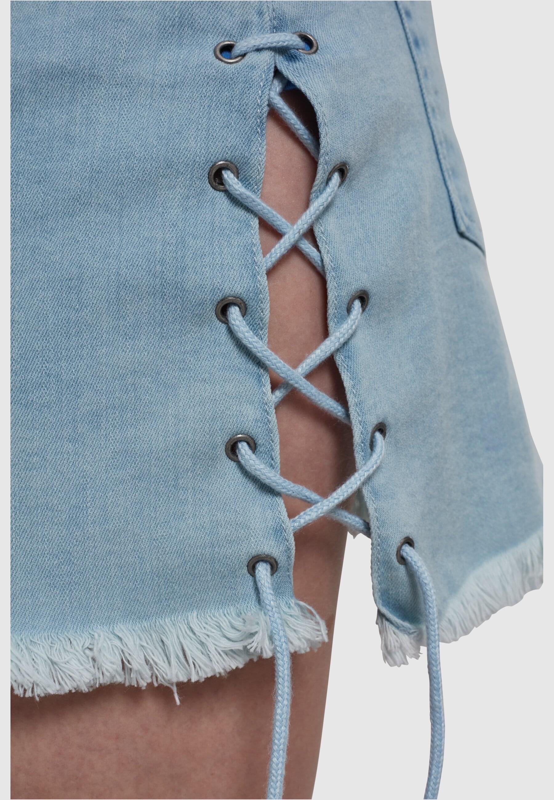 URBAN CLASSICS Jerseyrock »Urban Classics Damen Ladies Denim Lace Up Skirt« 1 Stk.