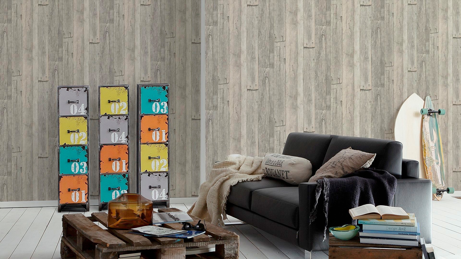 living walls Vliestapete »Best of Wood`n Stone 2nd Edition«, Holz-realistisch-gestreift, Tapete Holzoptik matt leicht strukturiert Tapeten Wohnzimmer modern