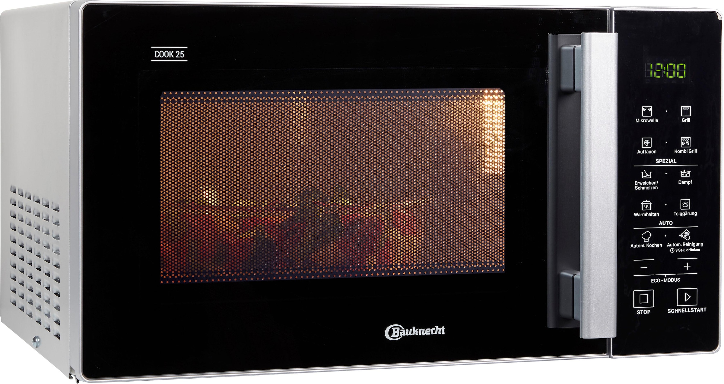 BAUKNECHT Mikrowelle »MW 254 SM« Grill 900 W Mit Dampfgarfunktion, Grill und Automatikprogrammen