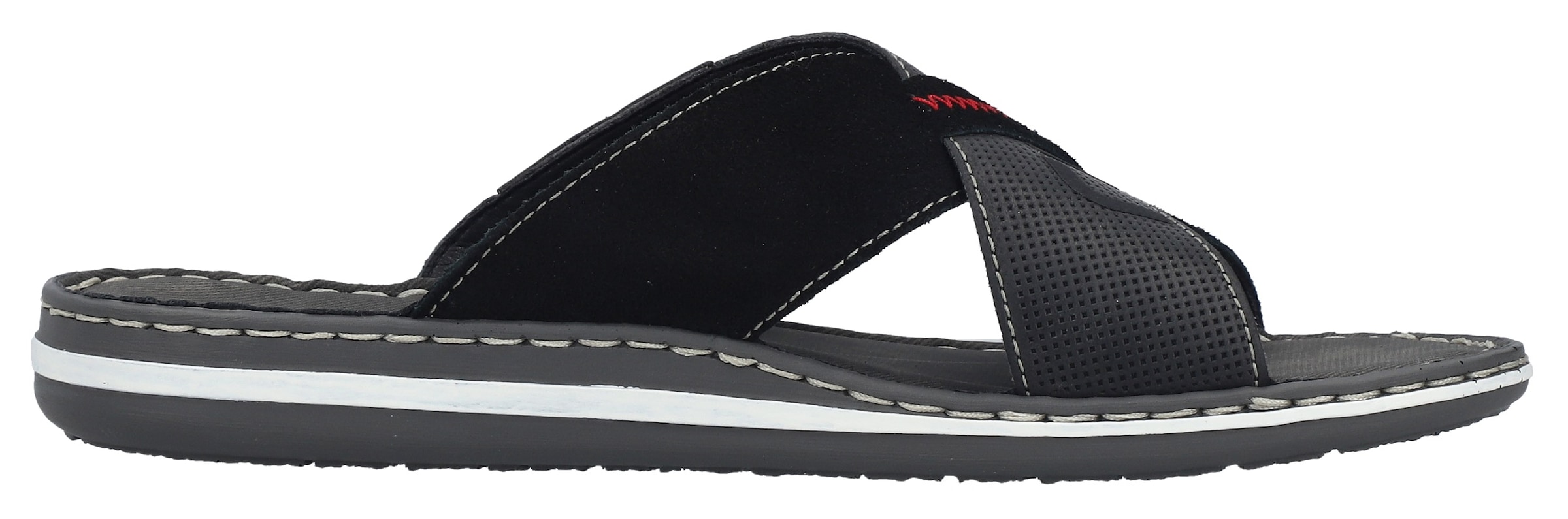 Rieker Pantolette  Sommerschuh, Schlappen, Poolslides, mit Kontraststeppung