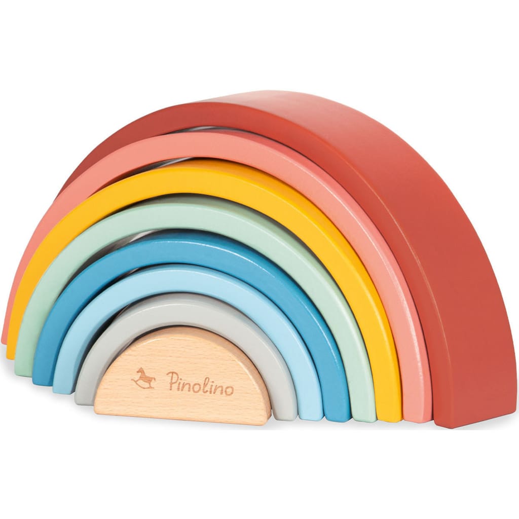 Pinolino® Stapelspielzeug »Holz-Regenbogen Ruby«, (8 tlg.)