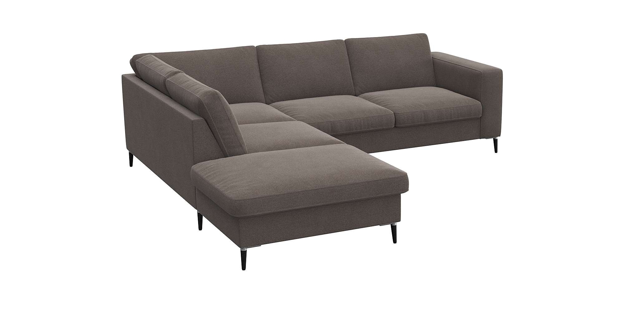 FLEXLUX Ecksofa "Fiore, L-Form", breite Armlehnen, Füße Alu/schwarz, B/T 24 günstig online kaufen