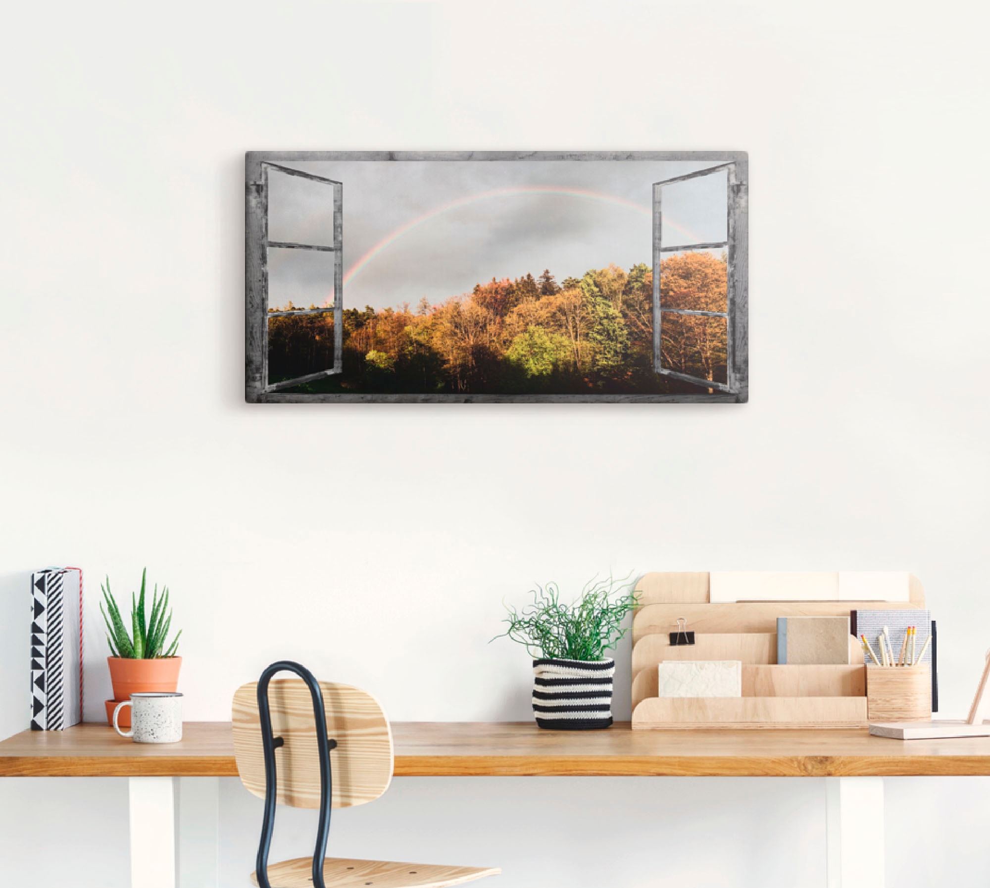 Artland Wandbild »Fensterblick - Regenbogen«, Fensterblick, (1 St.), als Le günstig online kaufen