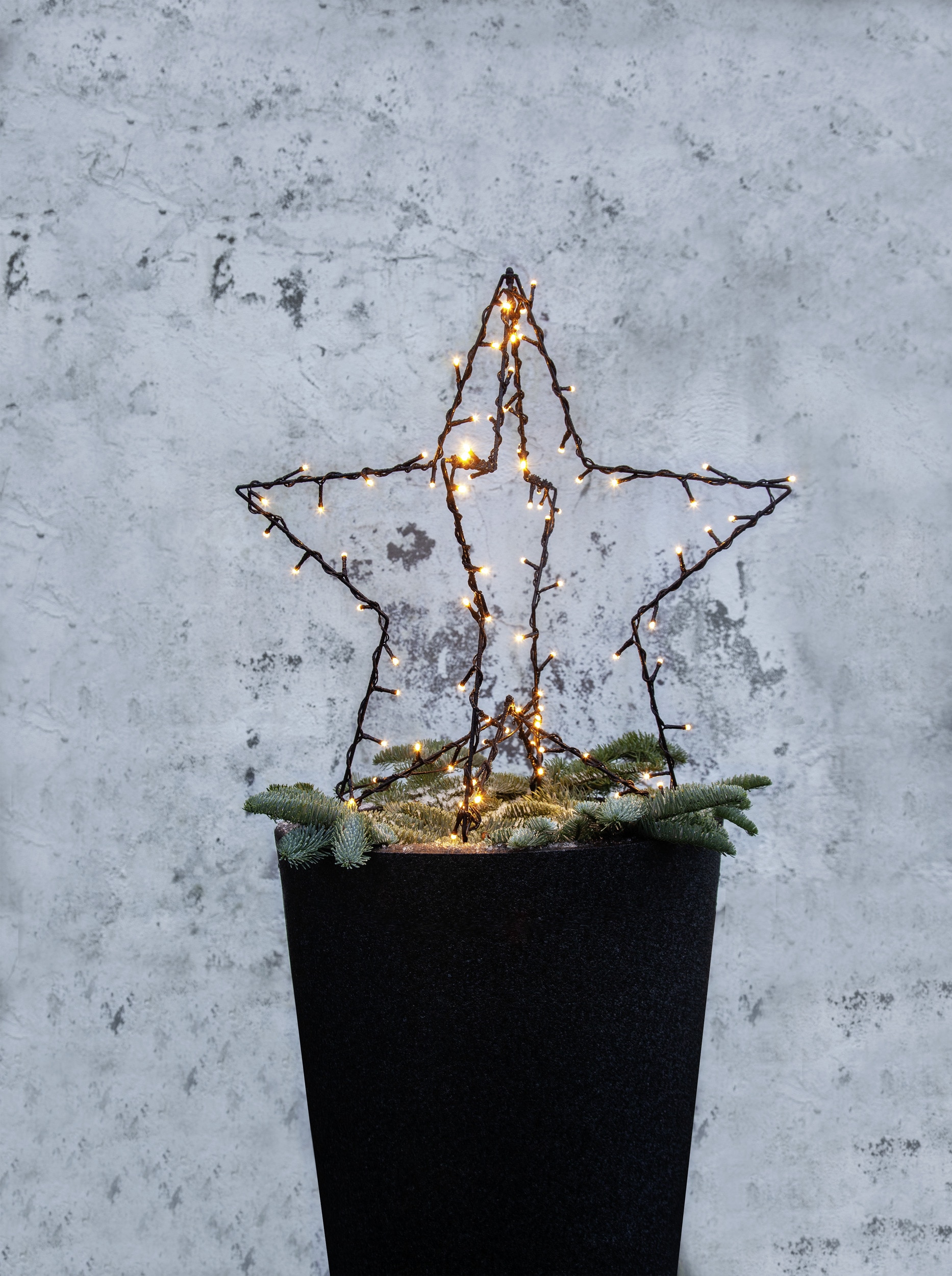 EGLO LED Stern »LED Stern außen, Weihnachtslicht Garten mit Erdspieß, IP44« LED-Modul 1 Stk. Warmweiß aus Stahl und Kunststoff, Weihnachtsbeleuchtung, Christmas