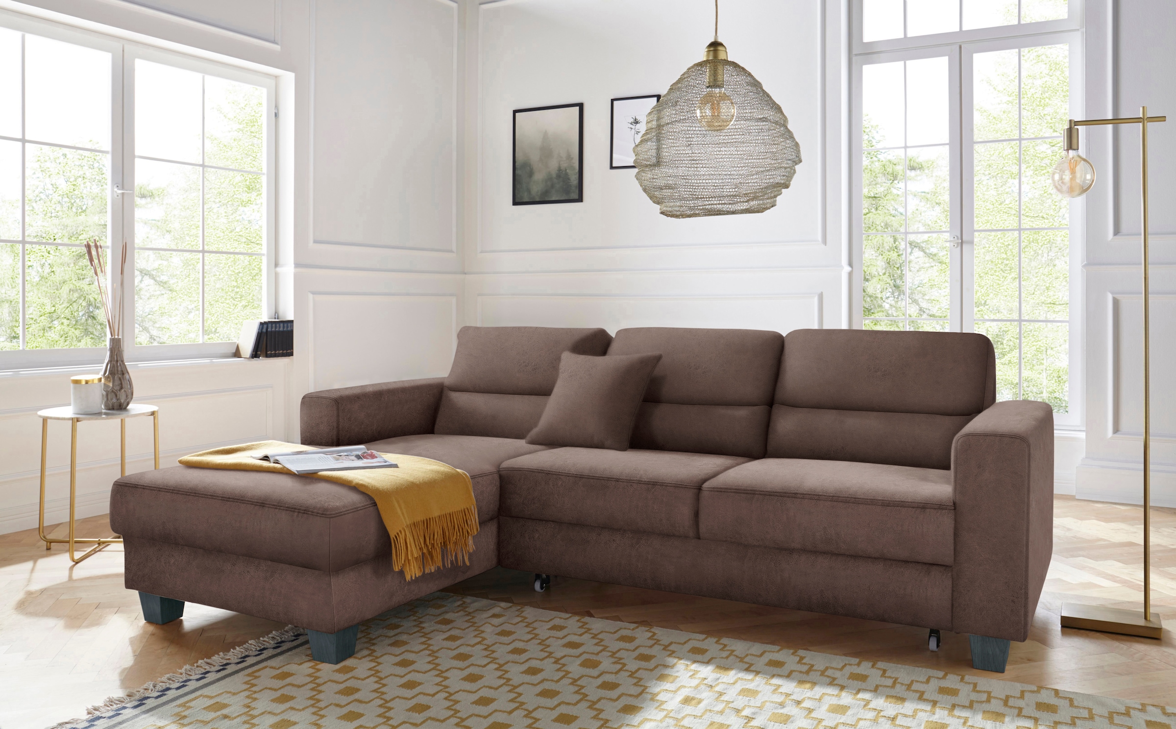 TRENDMANUFAKTUR Ecksofa »Chamber, zeitlos und modern, bequem mit hohem Sitz günstig online kaufen