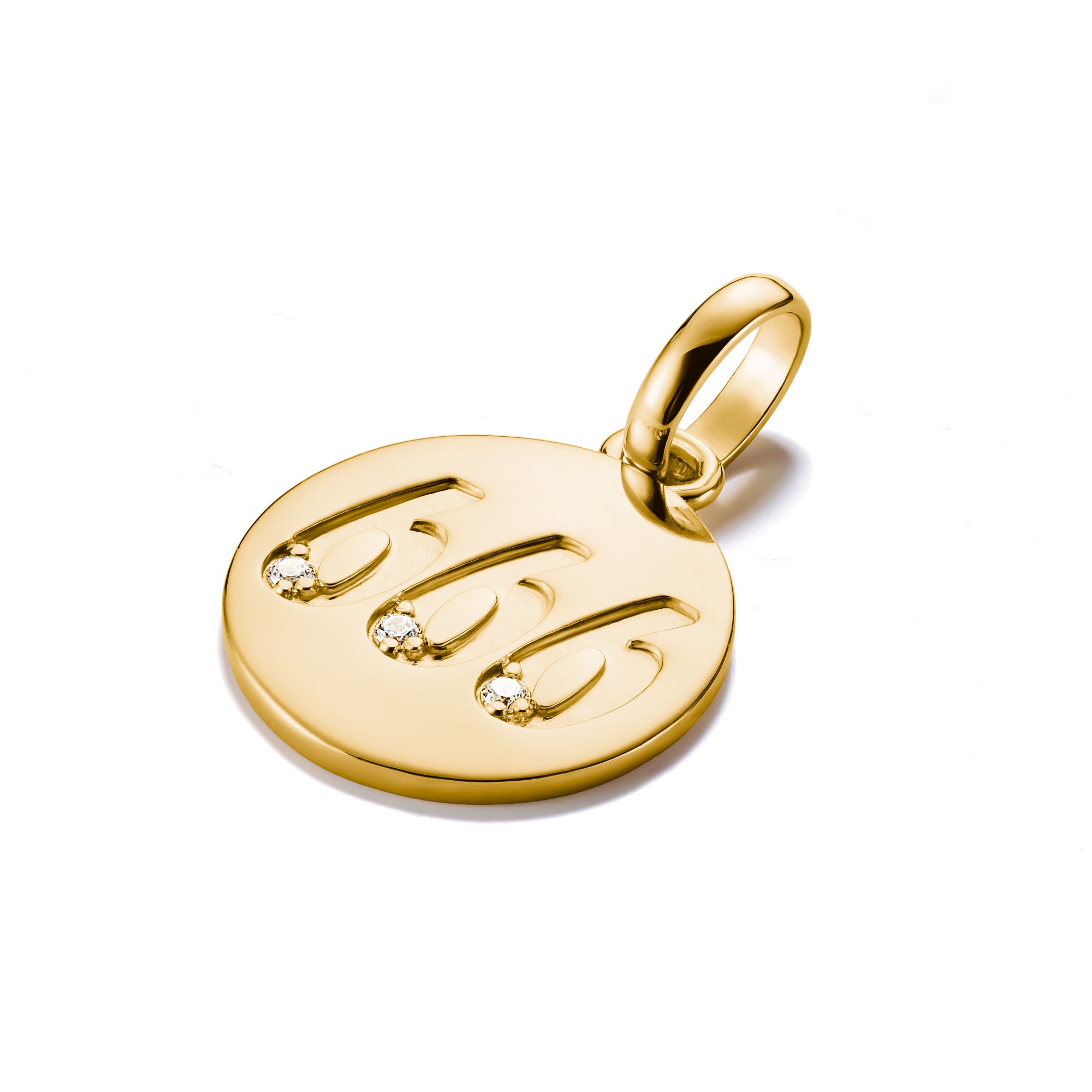 THOMAS SABO Charm-Einhänger »Charm Angel Number 666 vergoldet - Connect, CC1253-414-14«, mit Zirkonia (synth.)