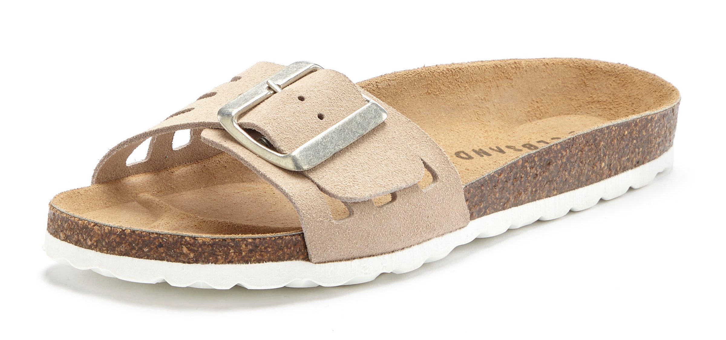 Elbsand Pantolette »Sandale«, Mule, offener Schuh aus Leder mit weichem Komfortkorkfußbett