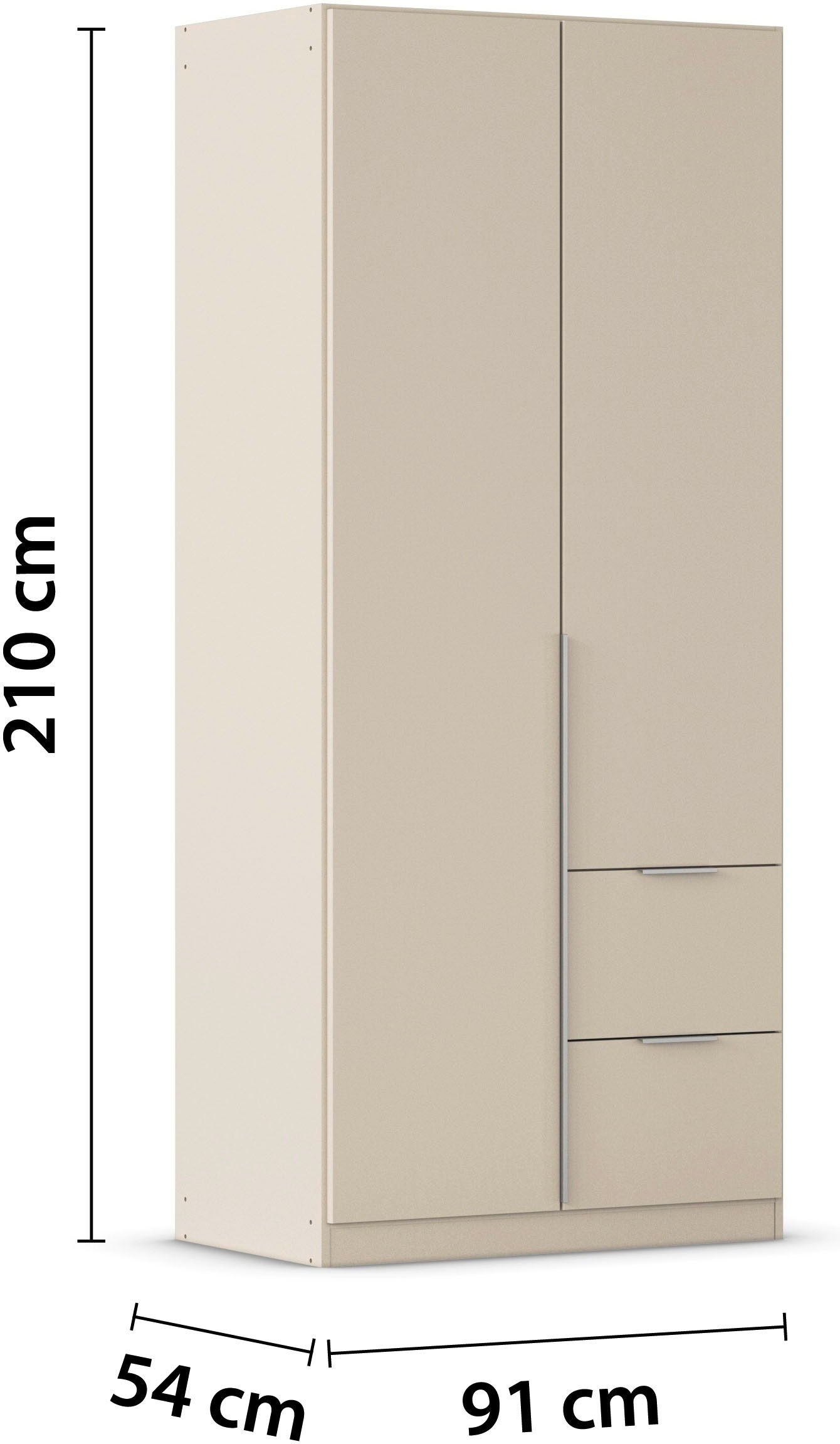 rauch Drehtürenschrank »Kleiderschrank Schrank Garderobe AGORDO mit Dekor- oder Hochglanzfront«, (in zwei Griff-Farben mit Dekor- oder Hochglanzfront), mit Außenschubkästen, in 6 Breiten und 2 Höhen MADE IN GERMANY