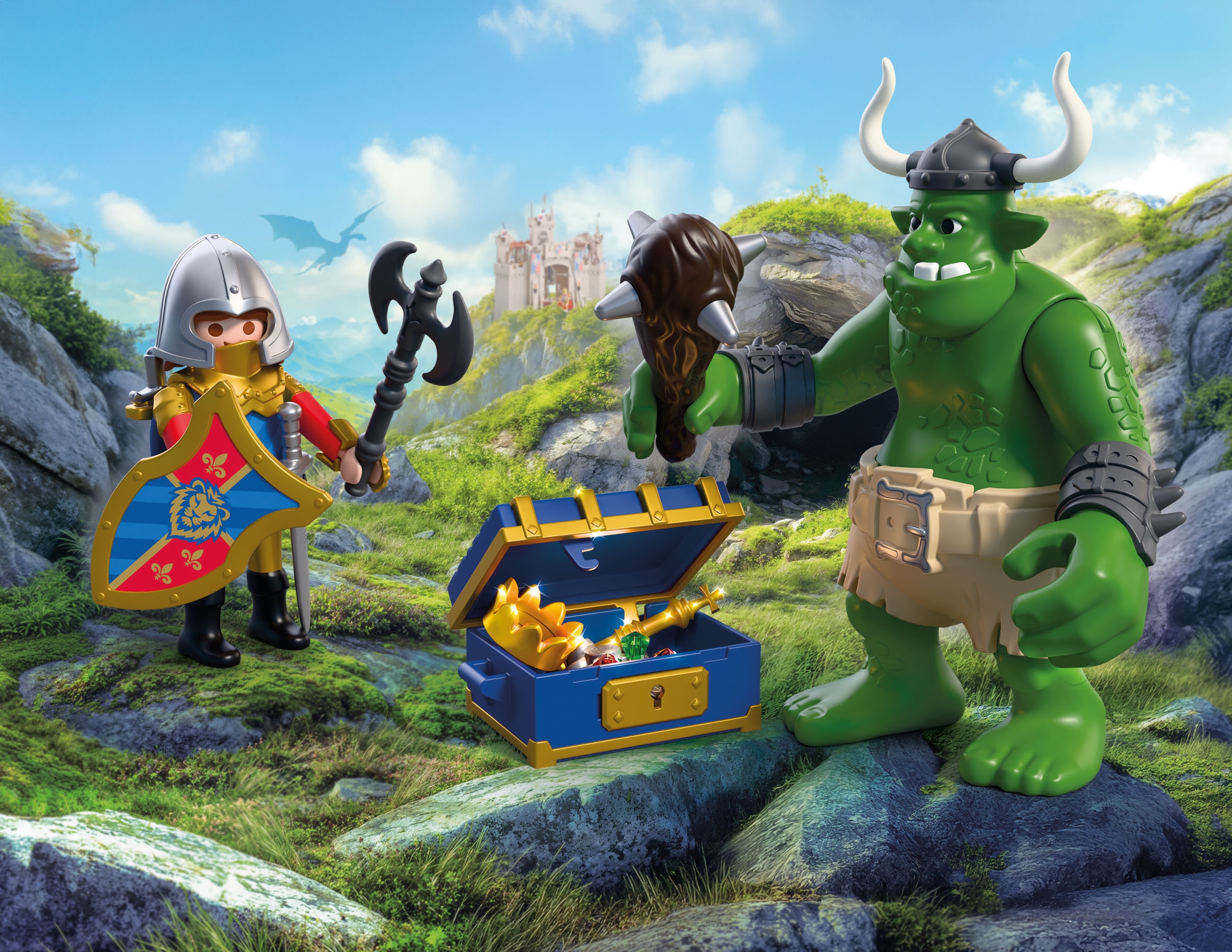 Playmobil® Konstruktions-Spielset »Troll mit Löwenritterschatz (72116), Knights«