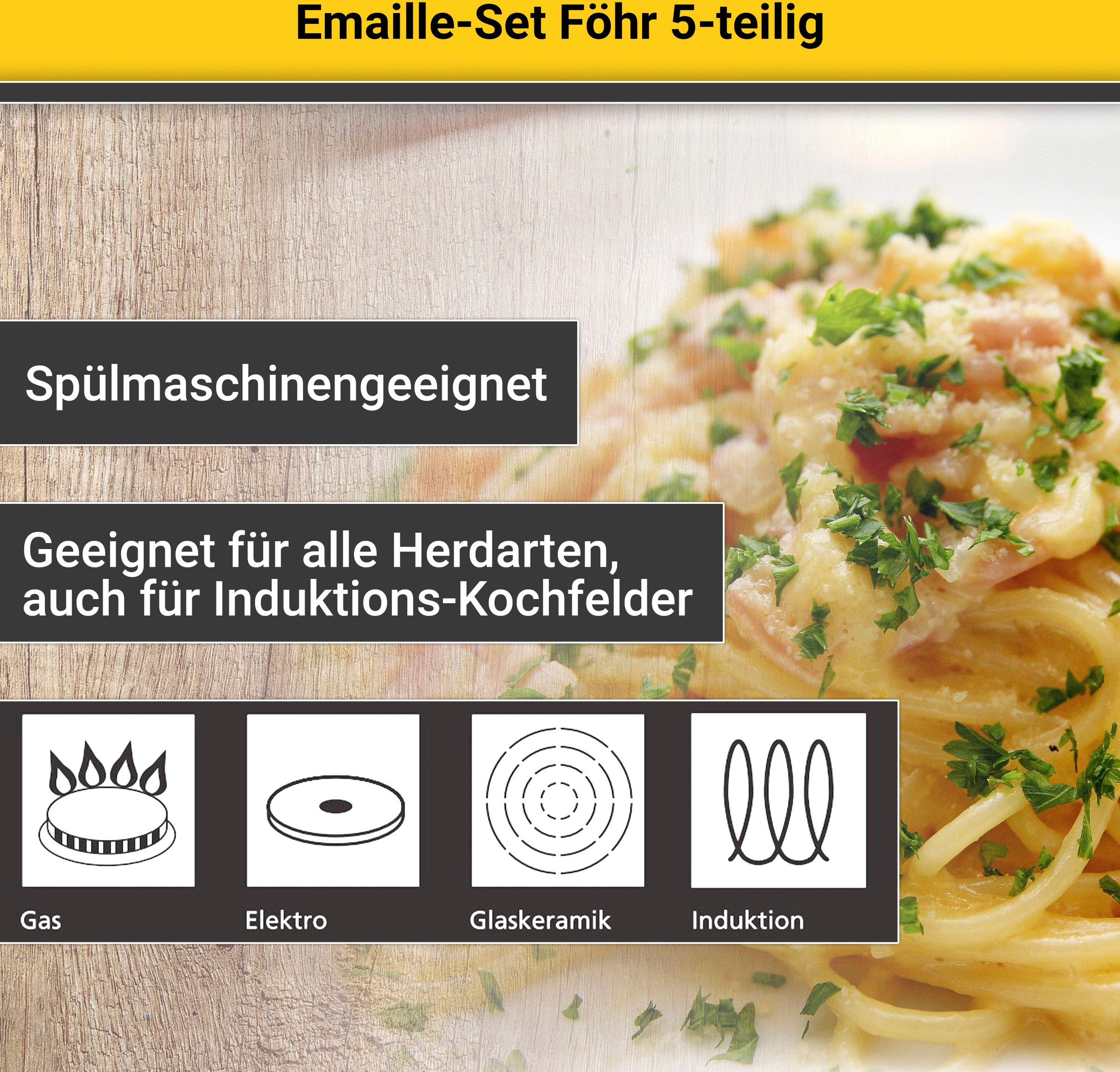 »Föhr«, (Set, Emaille, Induktion 8 Topf-Set tlg.), online Krüger bestellen